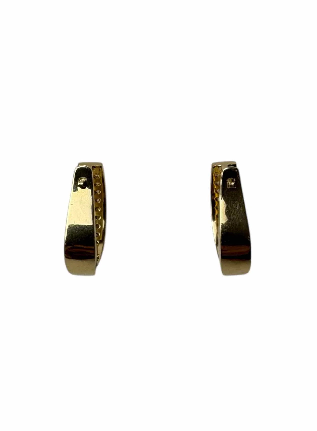 14K Diamond Hoop Earrings - Image 2