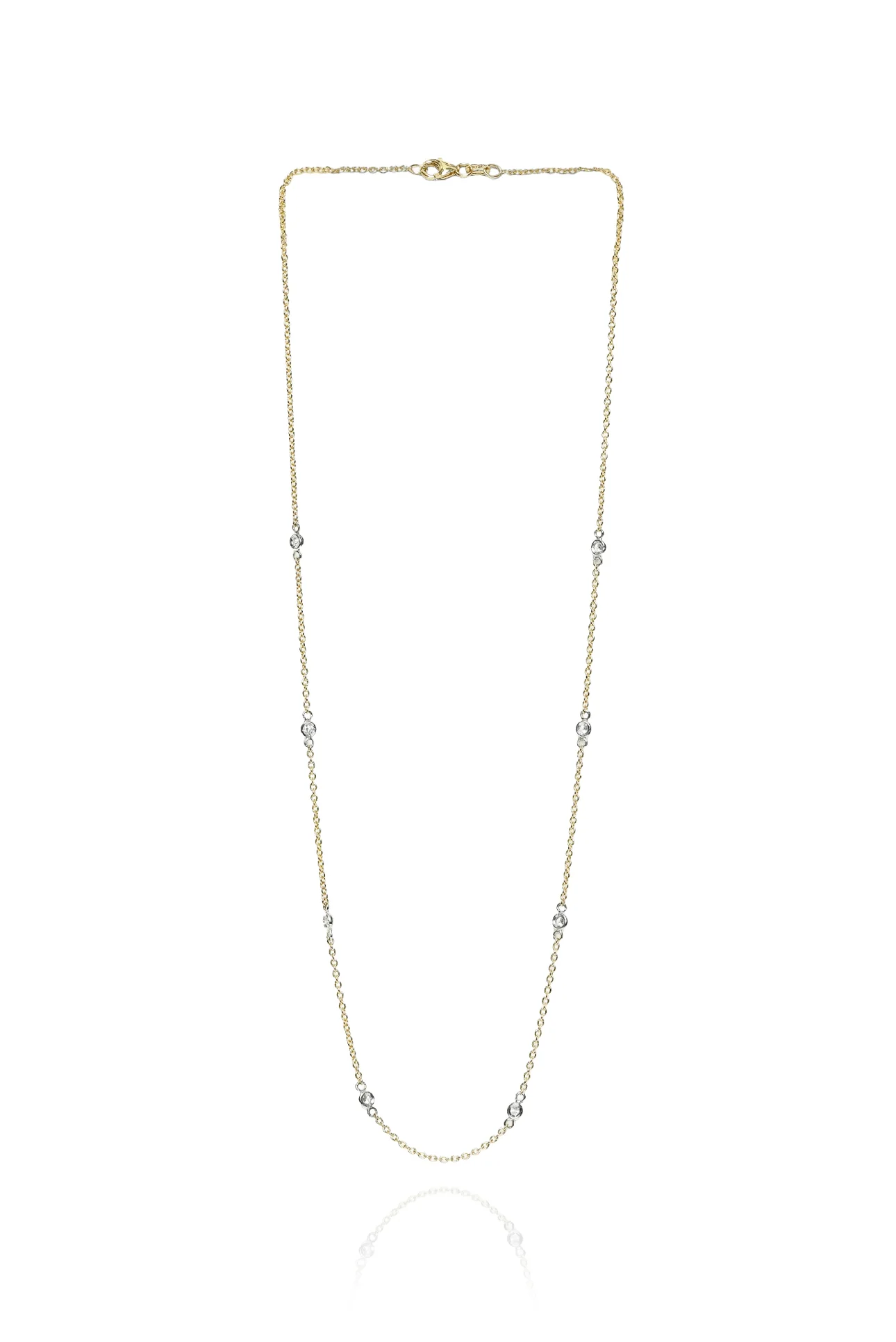 14k Diamond Yellow Gold Chain Necklace - Image 2