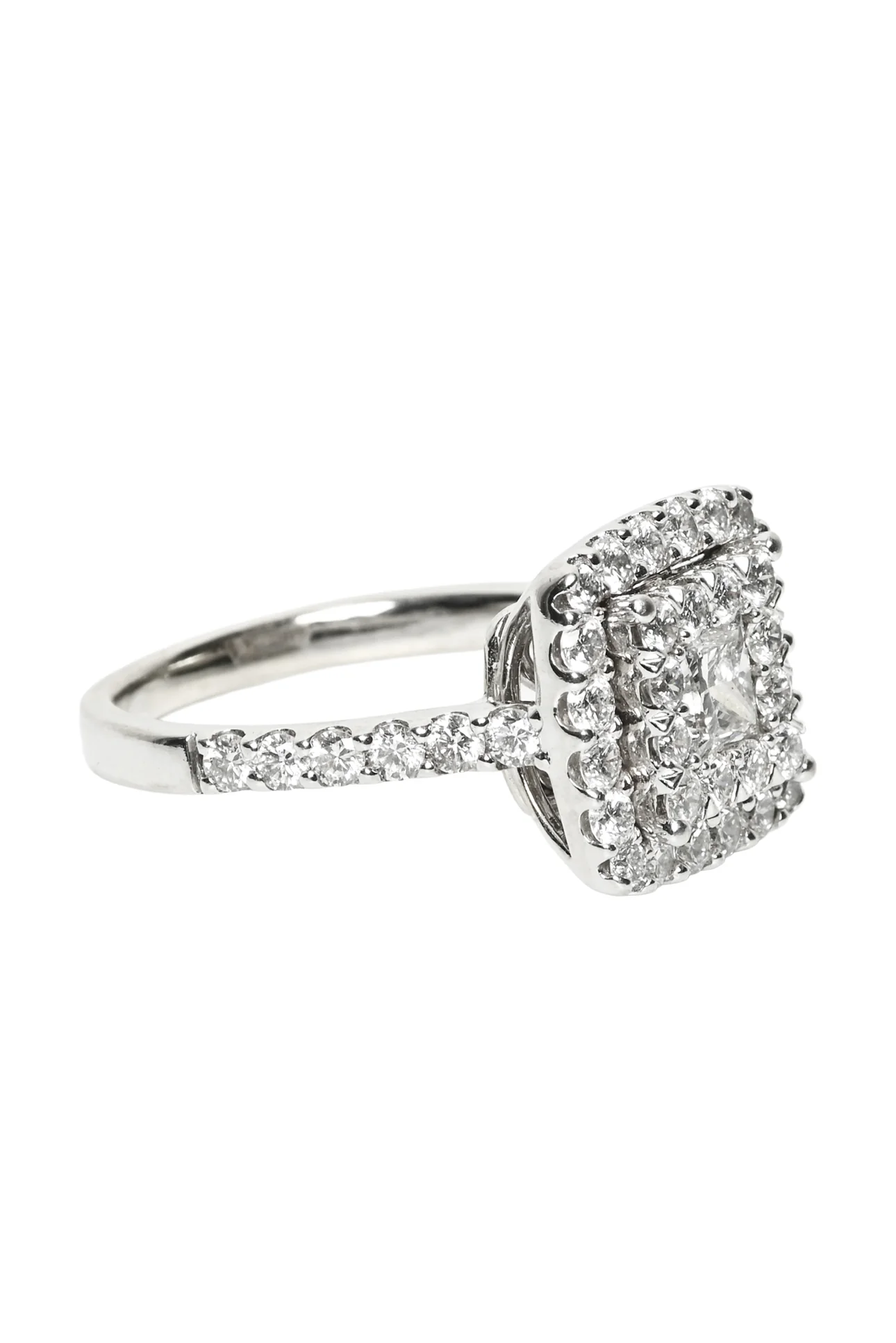 14K White Gold Multi Diamond Size 7 Ring - Image 2