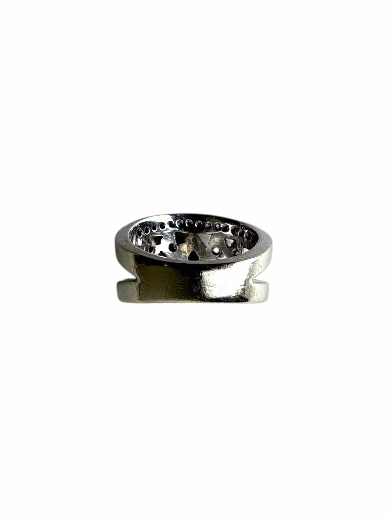 14K White Gold & Diamond Split Shank Filigree Diamond Ring - Image 2