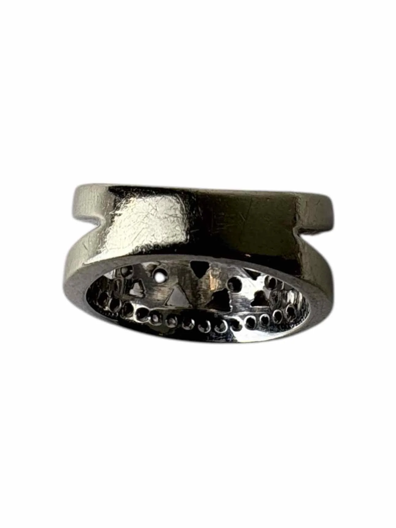 14K White Gold & Diamond Split Shank Filigree Diamond Ring - Image 4