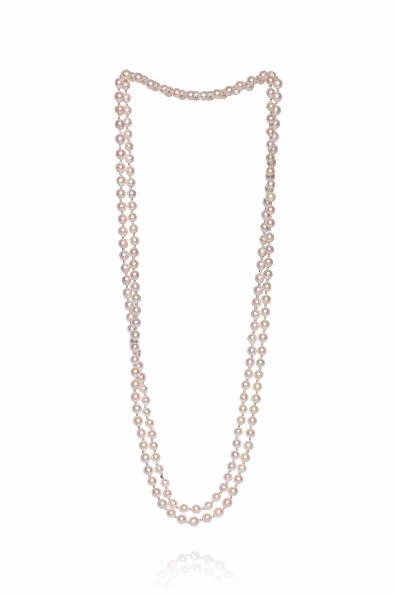 173 Semi Baroque Akoya Cultured Pearl Long Necklace - Image 2