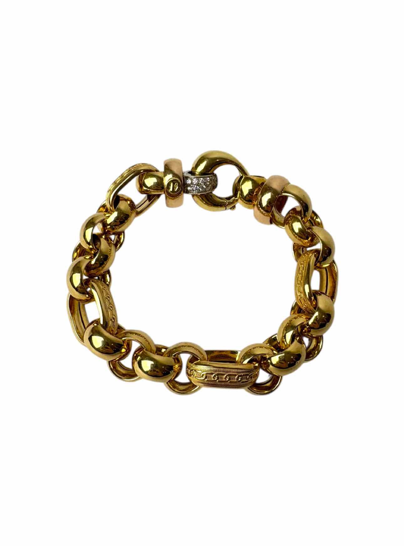 18K White, Yellow and Rose  Gold Bracelet With Diamonds - Image 2