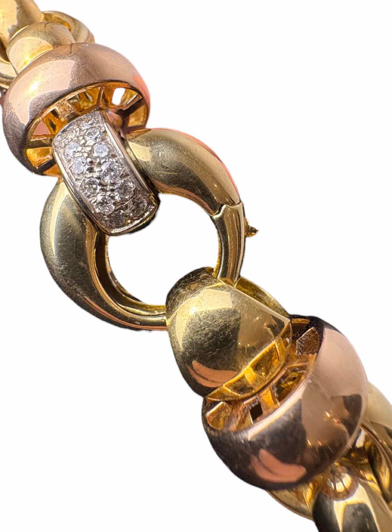 18K White, Yellow and Rose  Gold Bracelet With Diamonds - Image 5
