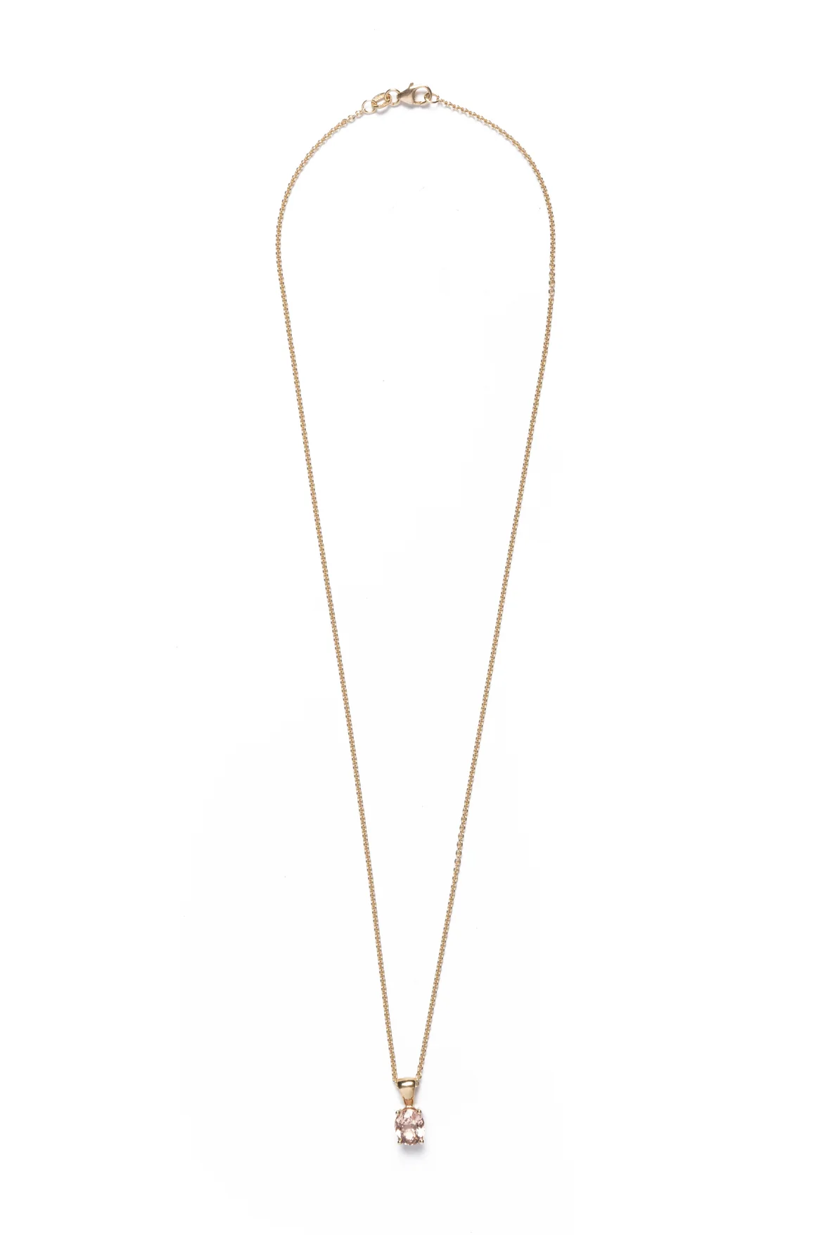 18K Yellow Gold Malaya Peach Garnet Pendant Necklace - Image 2