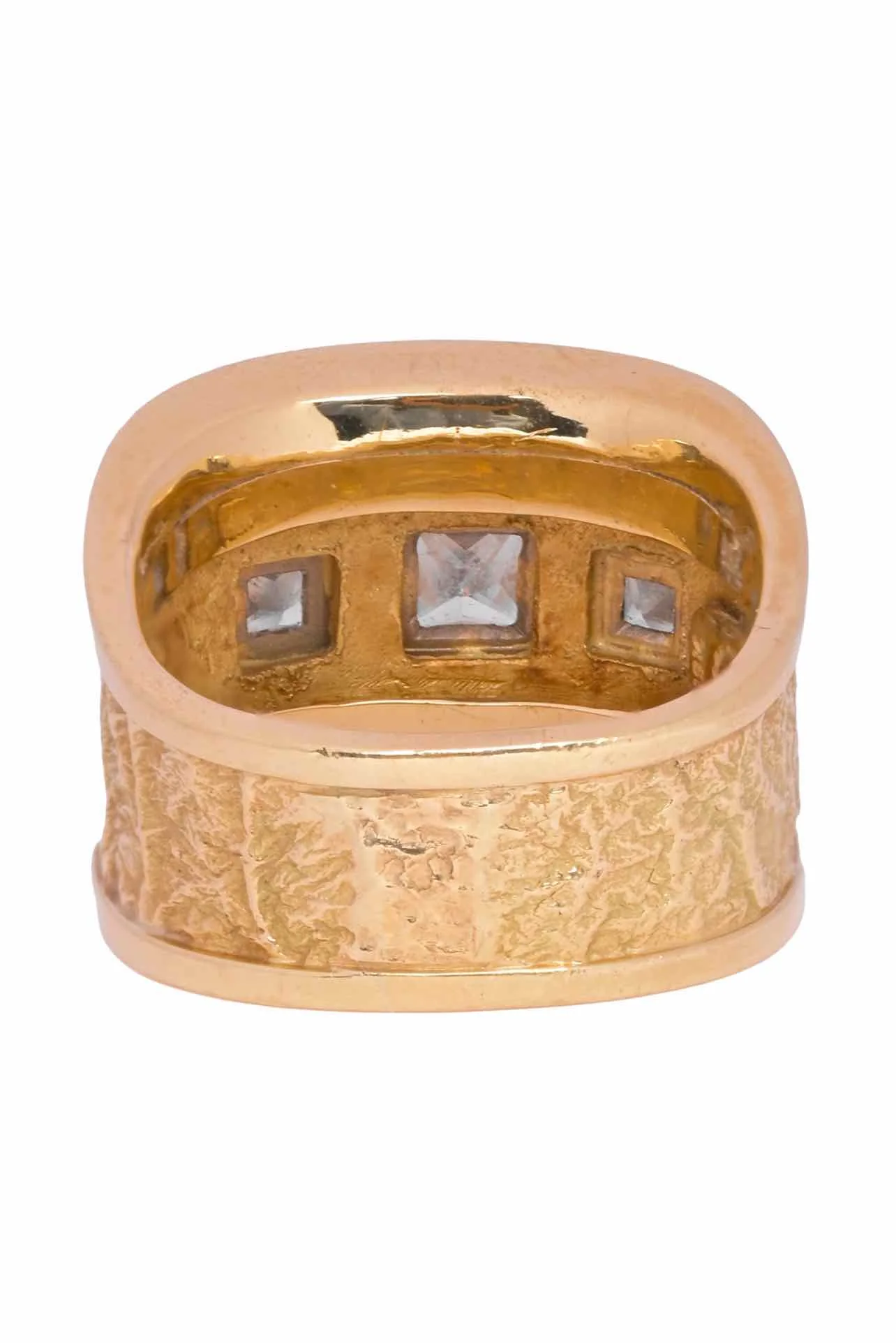 18K Yellow & White Gold Trio Diamond Size 6.5 Ring - Image 2