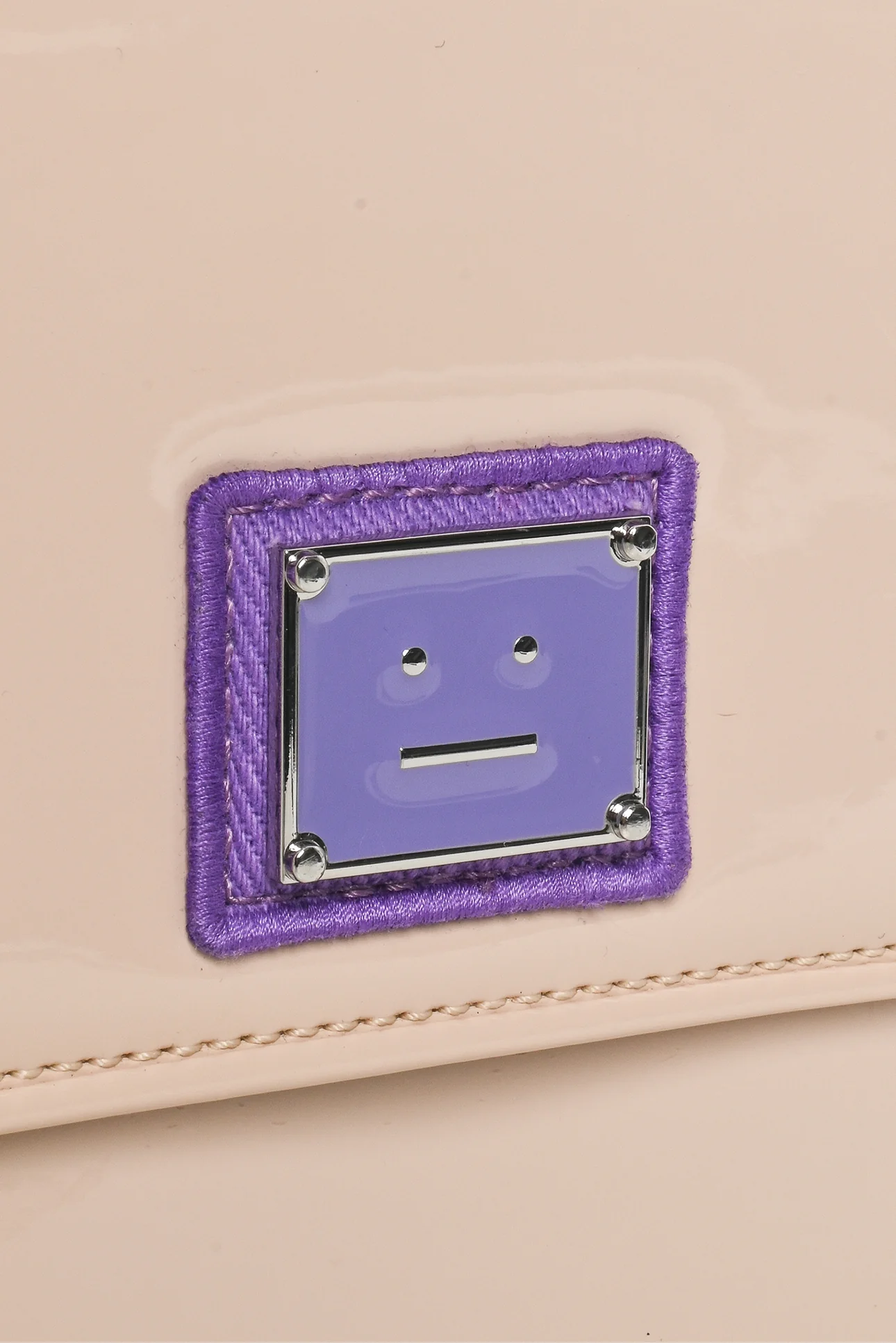 Acne Akki Patent Plaque Face Crossbody Bag - Image 5
