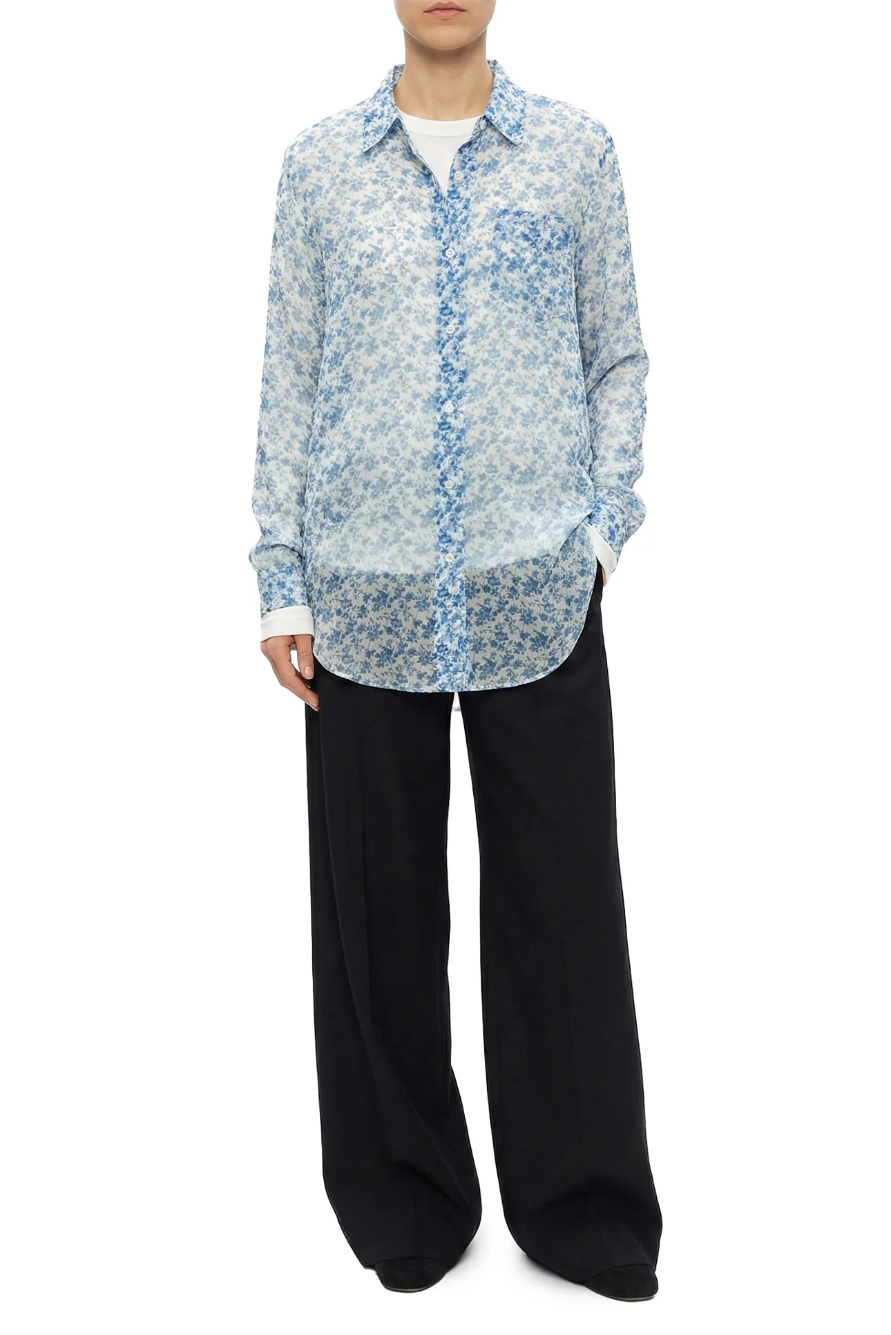 Acne Studios Size 34 Sophi Floral Silk Shirt - Image 2