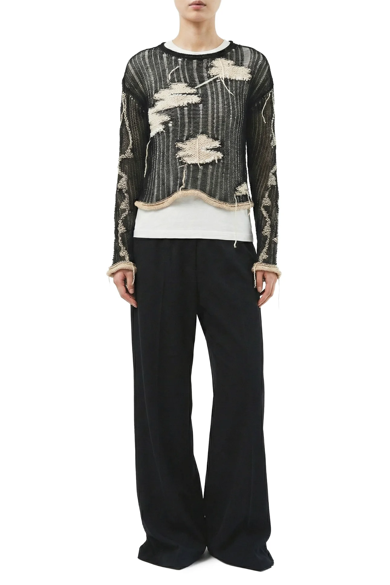 Acne Studios Size S Flower-Knit Crewneck Tops - Image 2