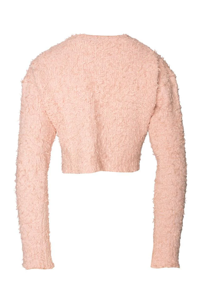 Acne Studios Size S Kinori Distressed Knit Crop Cardigan - Image 2