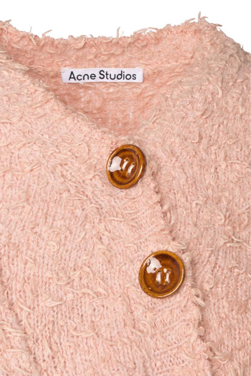 Acne Studios Size S Kinori Distressed Knit Crop Cardigan - Image 3