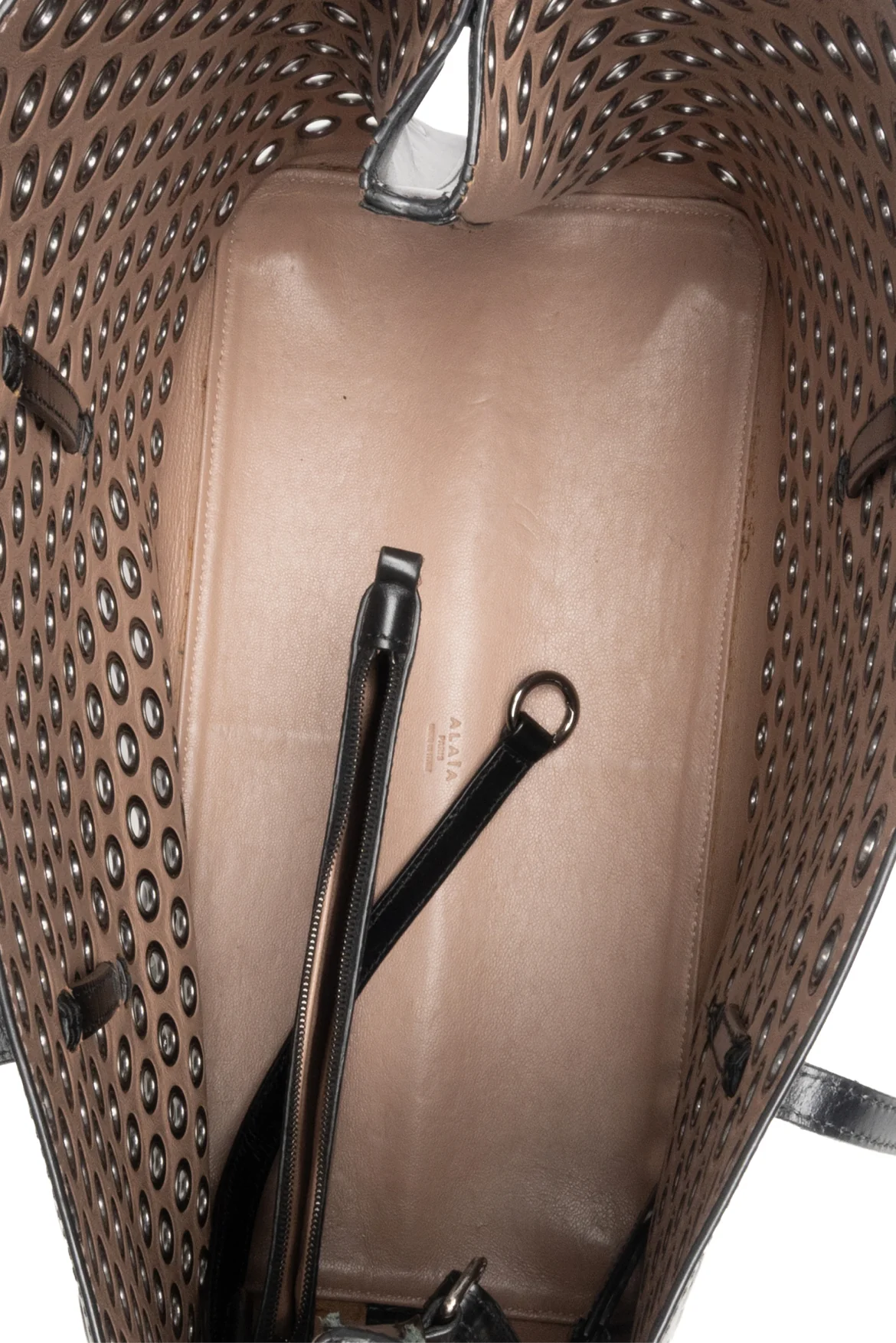 Alaia Calfskin Grommet Tote - Image 6