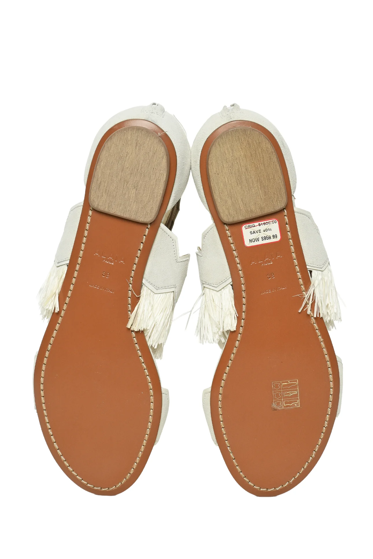 Alaia Size 39 Fringe Gladiator Sandals - Image 5
