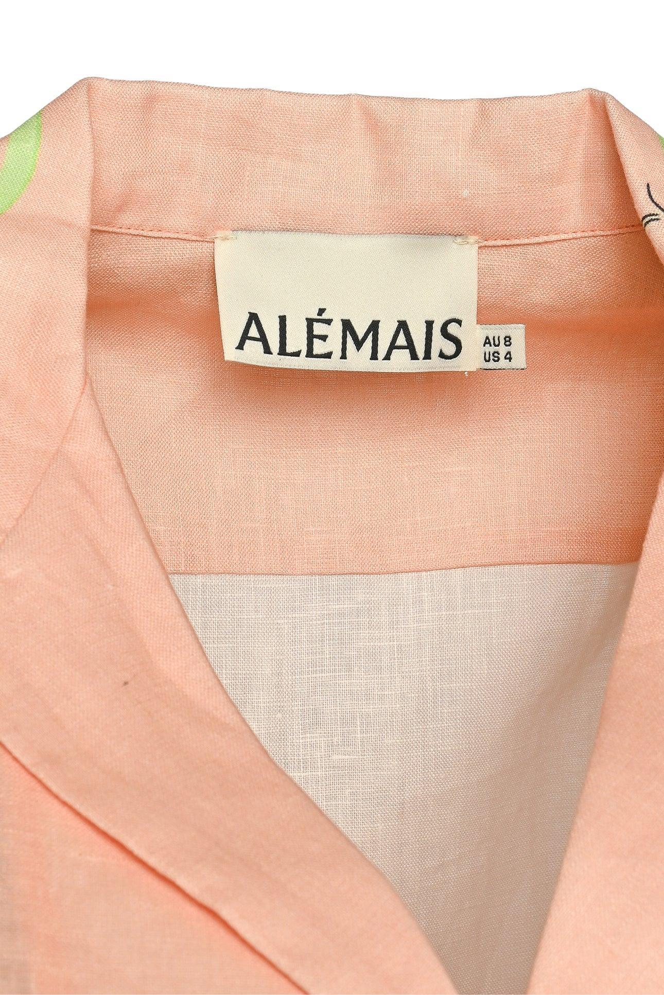 Alemais Size 4 Linen Printed Blouse - Image 3