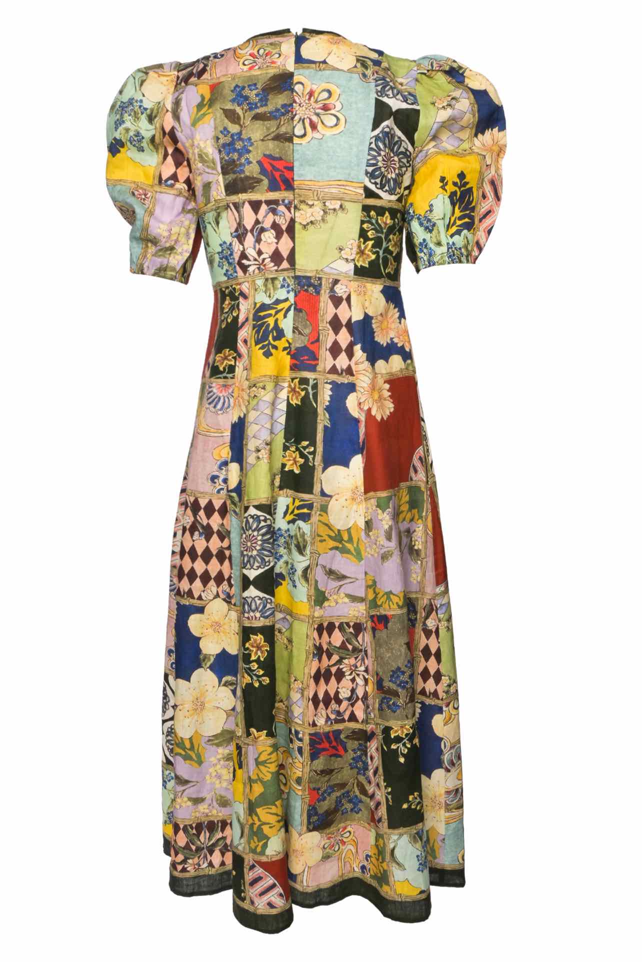 Alemais Size 6 Bianca Patchwork Midi Dress - Image 2
