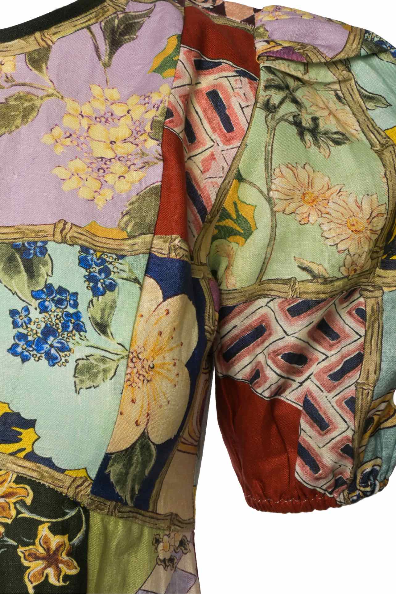 Alemais Size 6 Bianca Patchwork Midi Dress - Image 3
