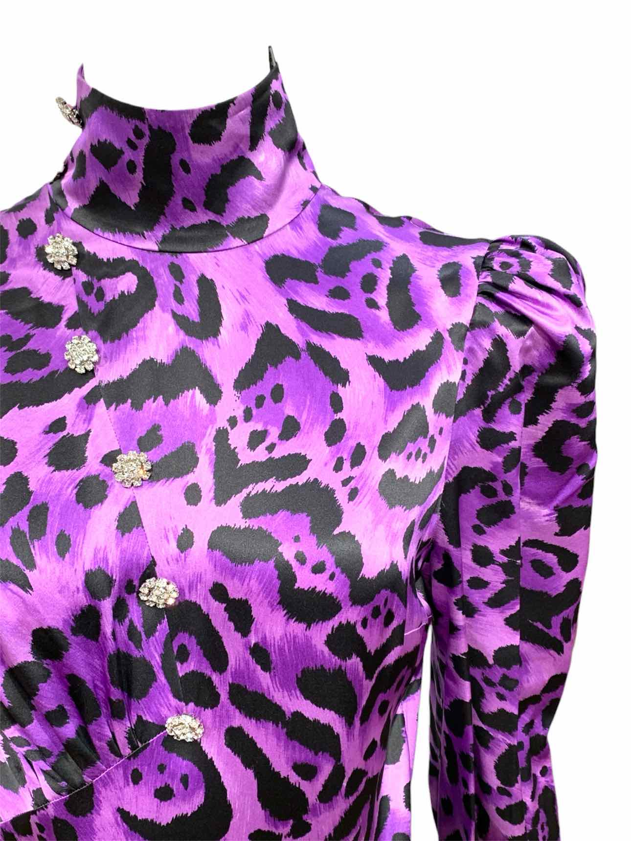 Alessandra Rich Animal Print Silk Size 42 Dress - Image 3