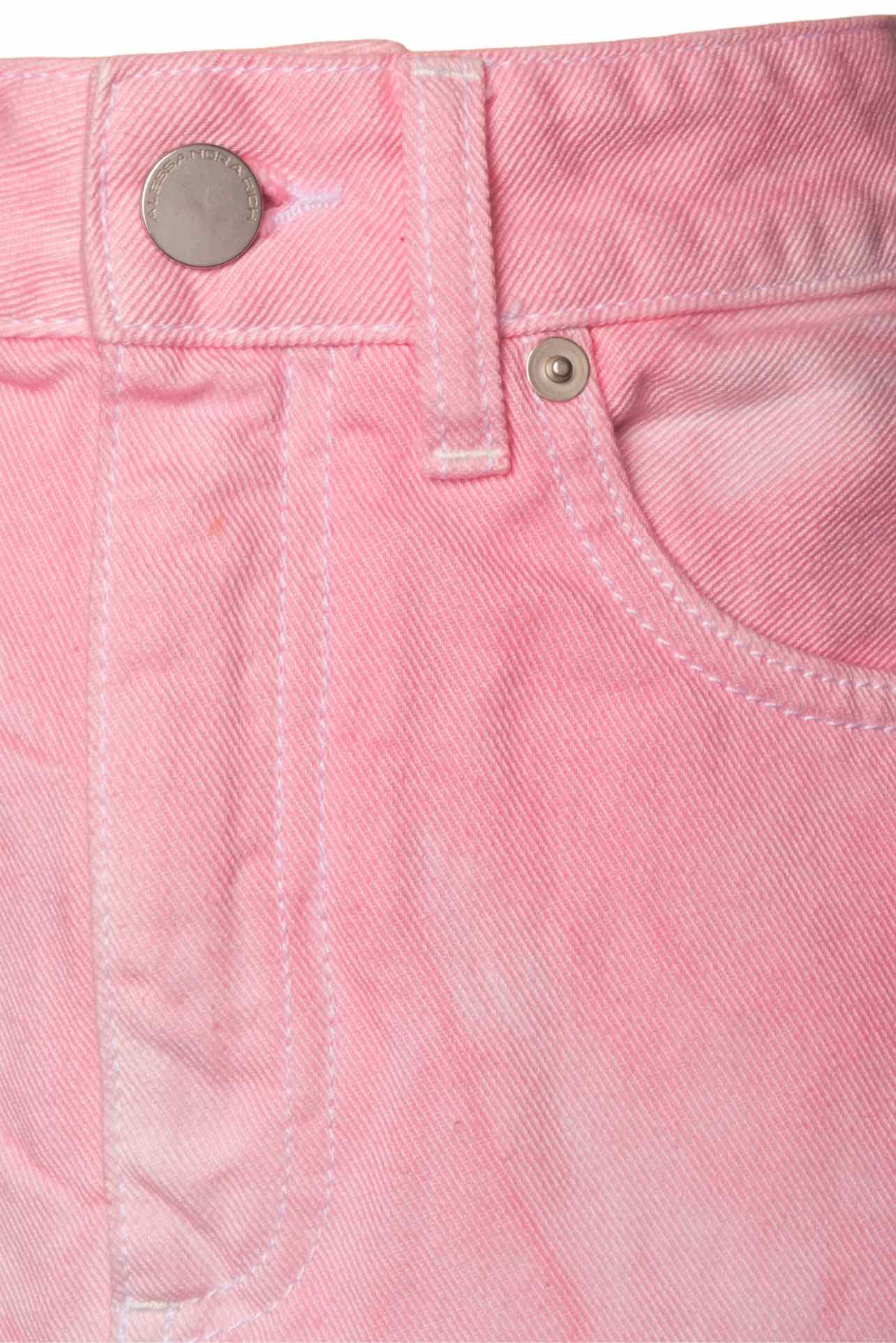 Alessandra Rich Size 26 Tie Dye Denim Miniskirt - Image 3