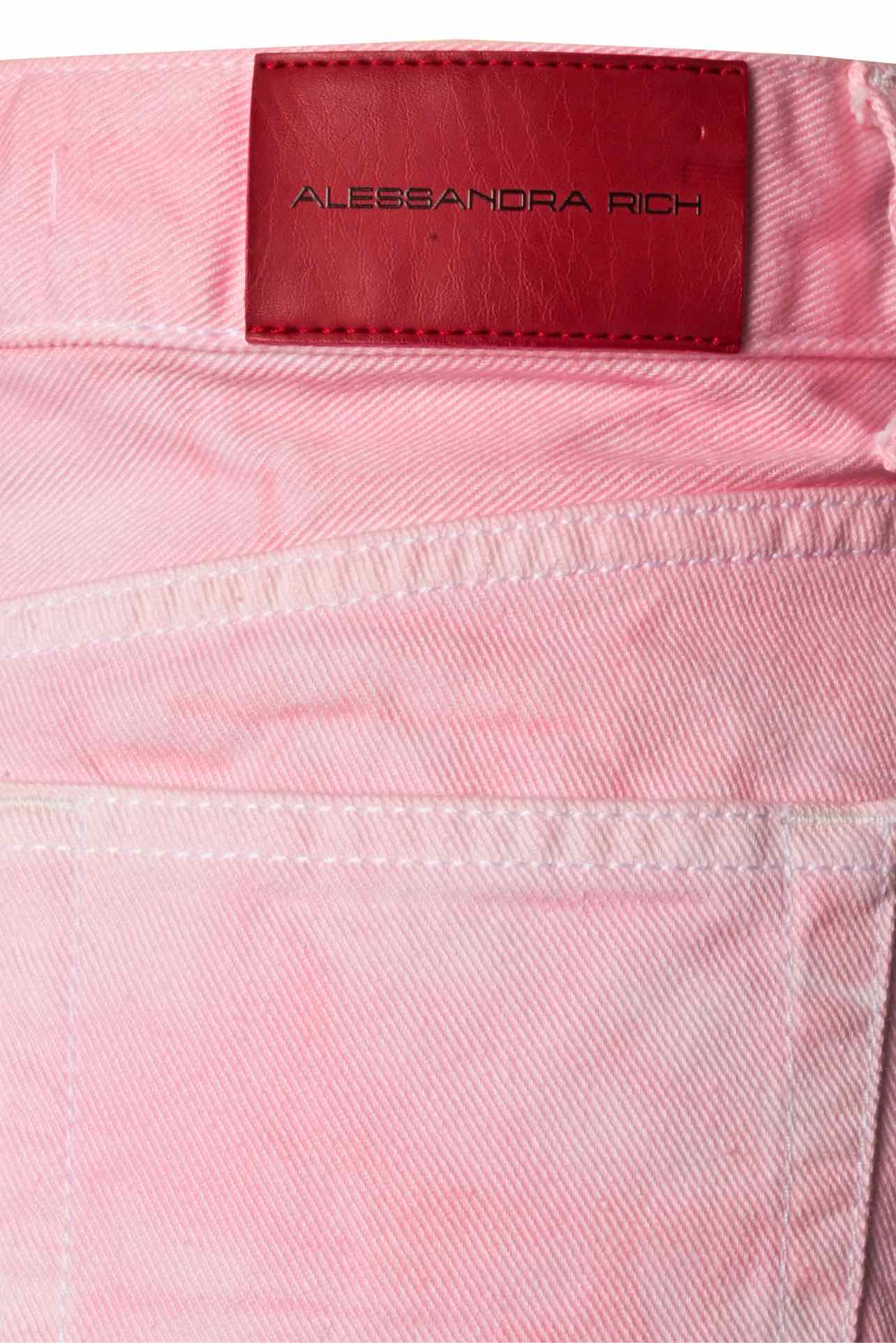 Alessandra Rich Size 26 Tie Dye Denim Miniskirt - Image 4