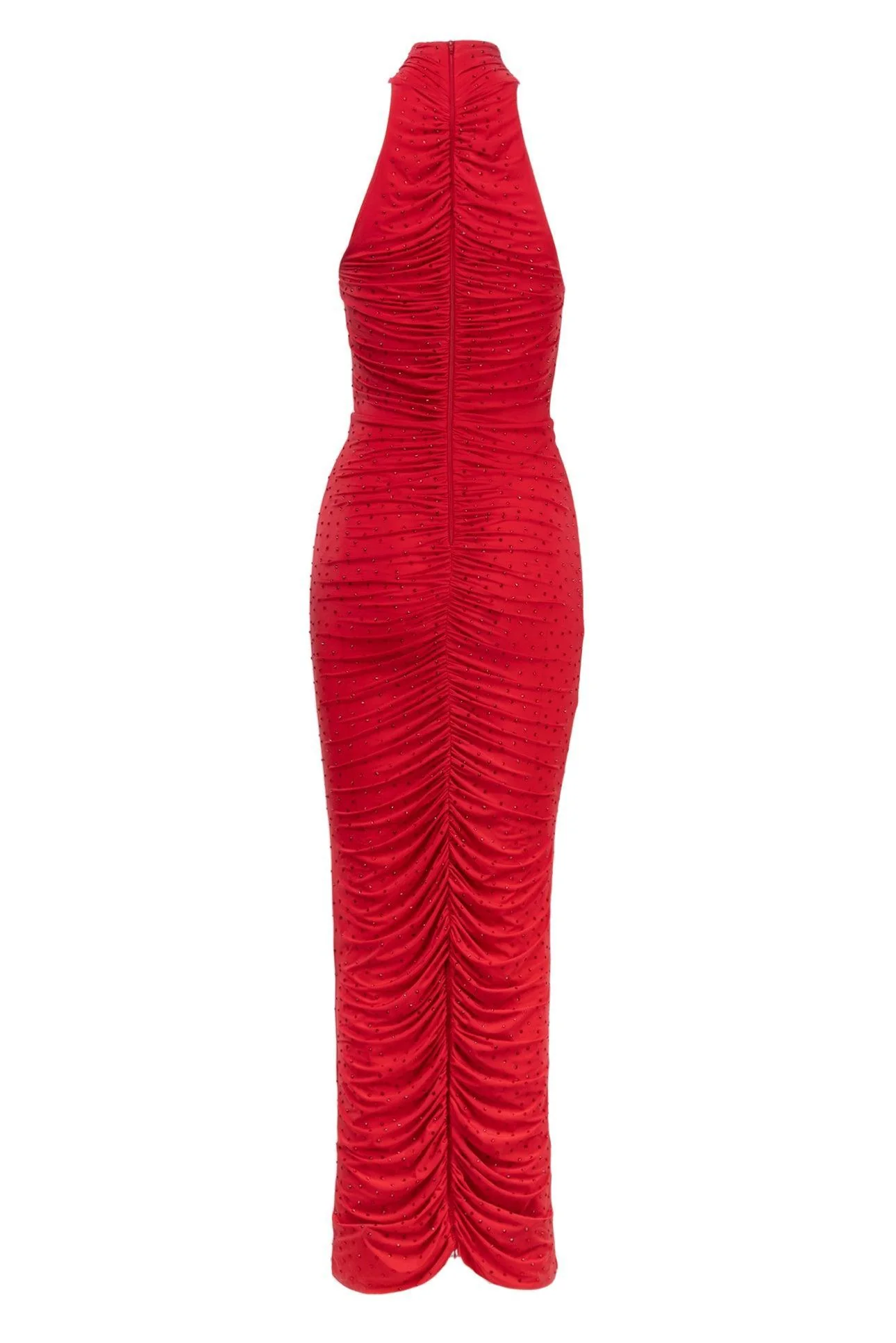 Alex Perry Size 12 Crystal Gabe Turtleneck Ruched Column Dress - Image 2