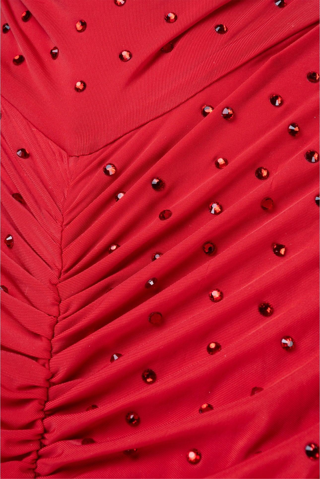 Alex Perry Size 12 Crystal Gabe Turtleneck Ruched Column Dress - Image 3
