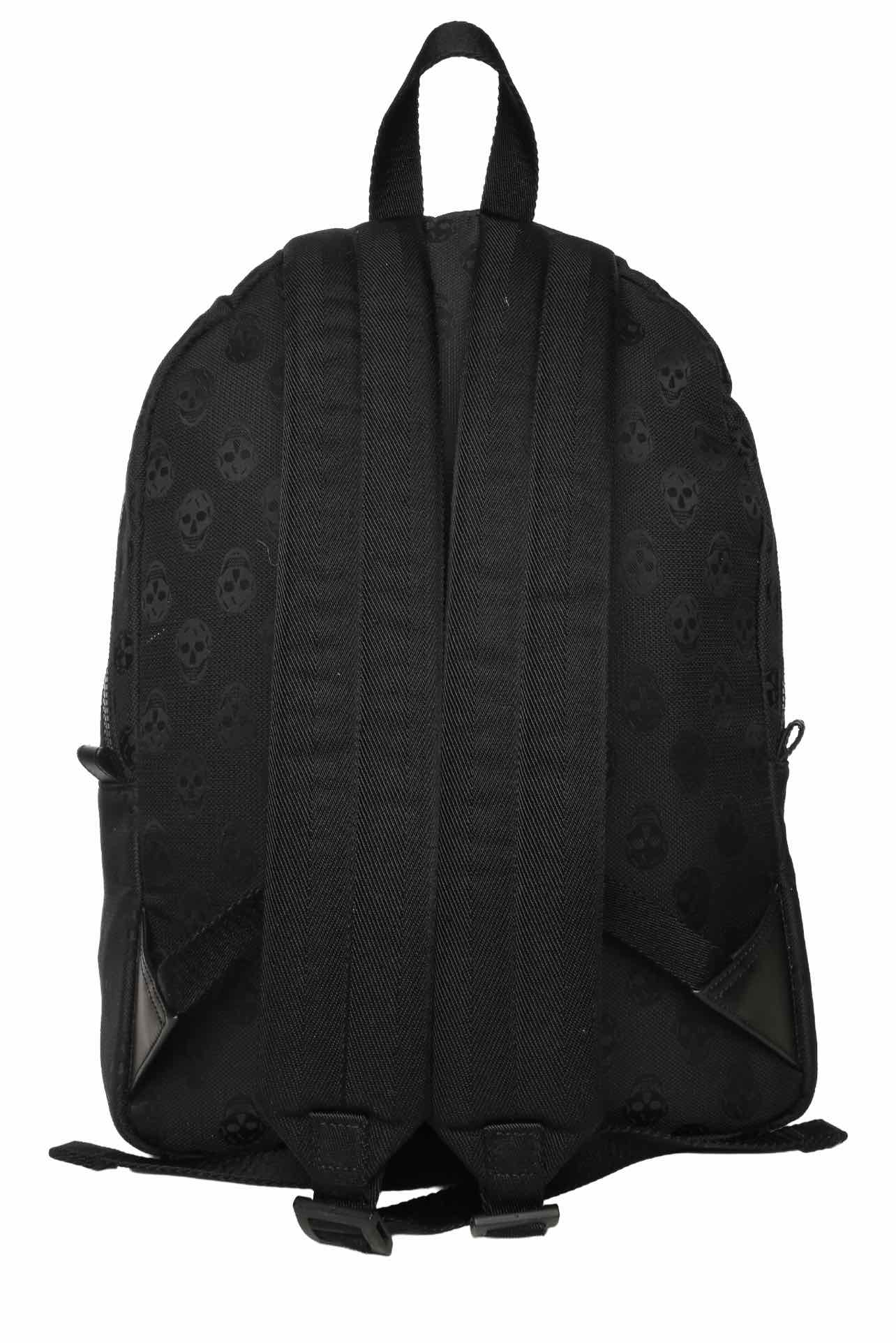 Alexander Mcqueen All Black Jacquard Skull Backpack - Image 4