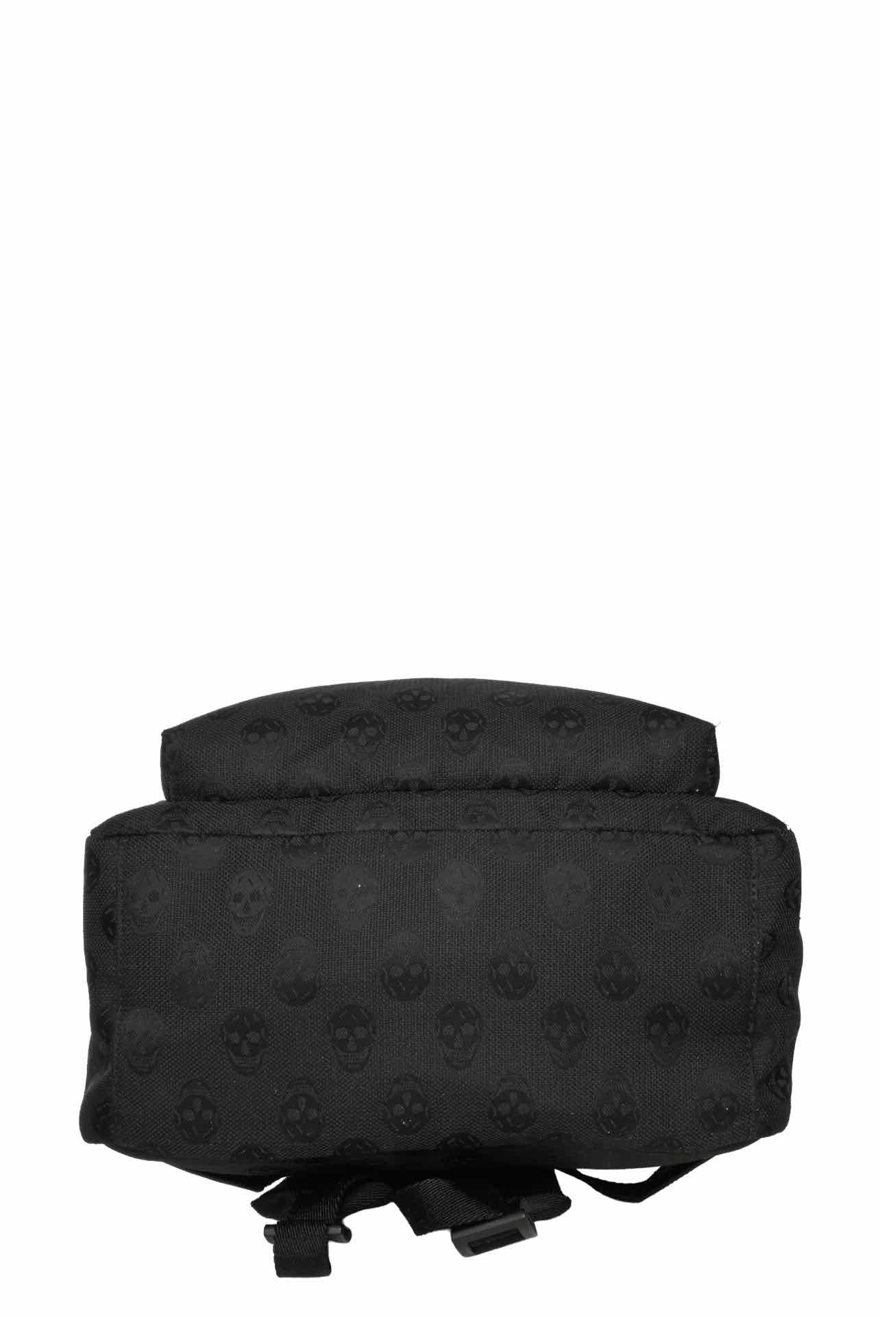 Alexander Mcqueen All Black Jacquard Skull Backpack - Image 5