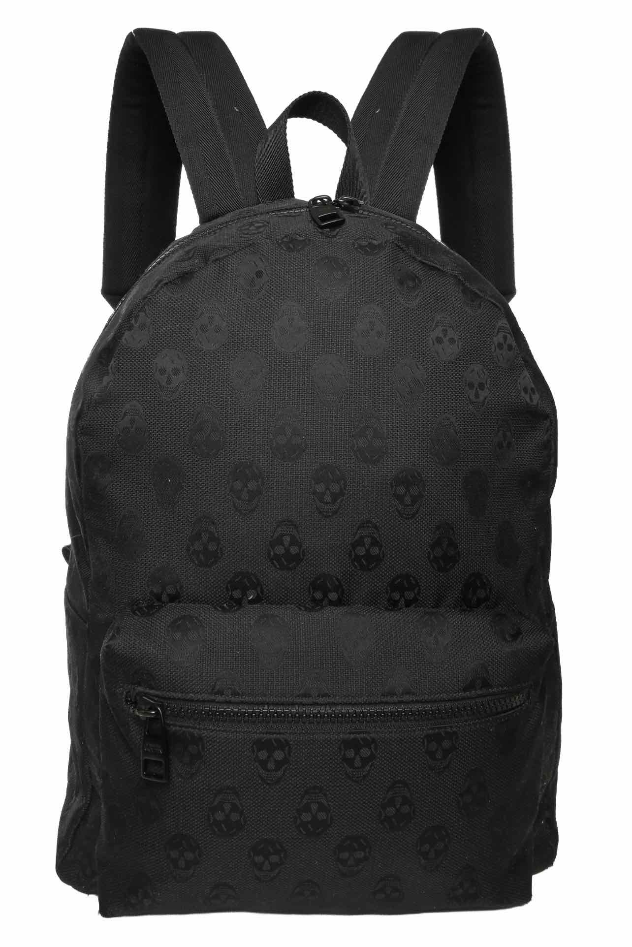 Alexander Mcqueen All Black Jacquard Skull Backpack - Image 6