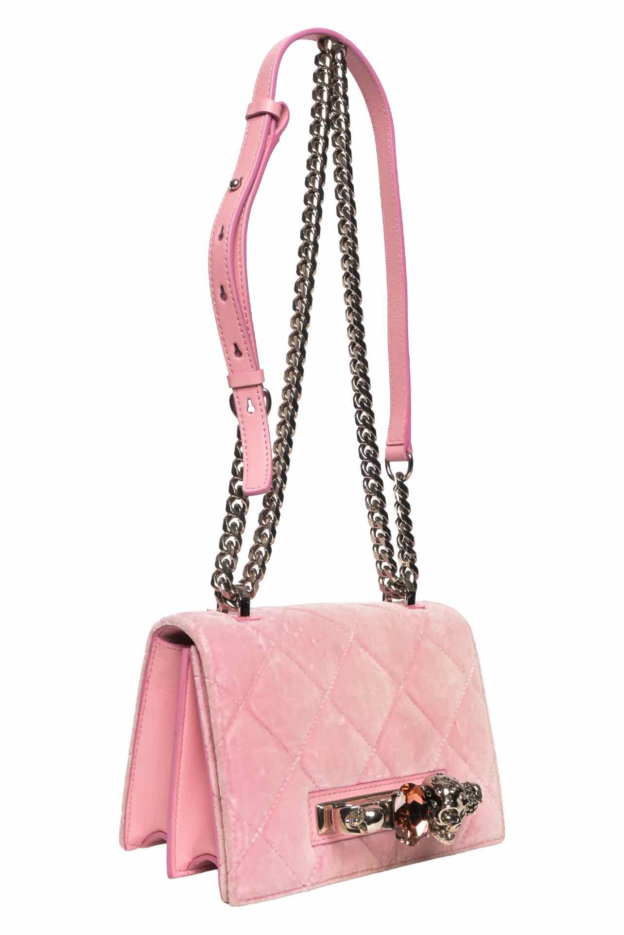 Alexander Mcqueen Quilted Velvet Knuckle Shoulder Bag - Image 7