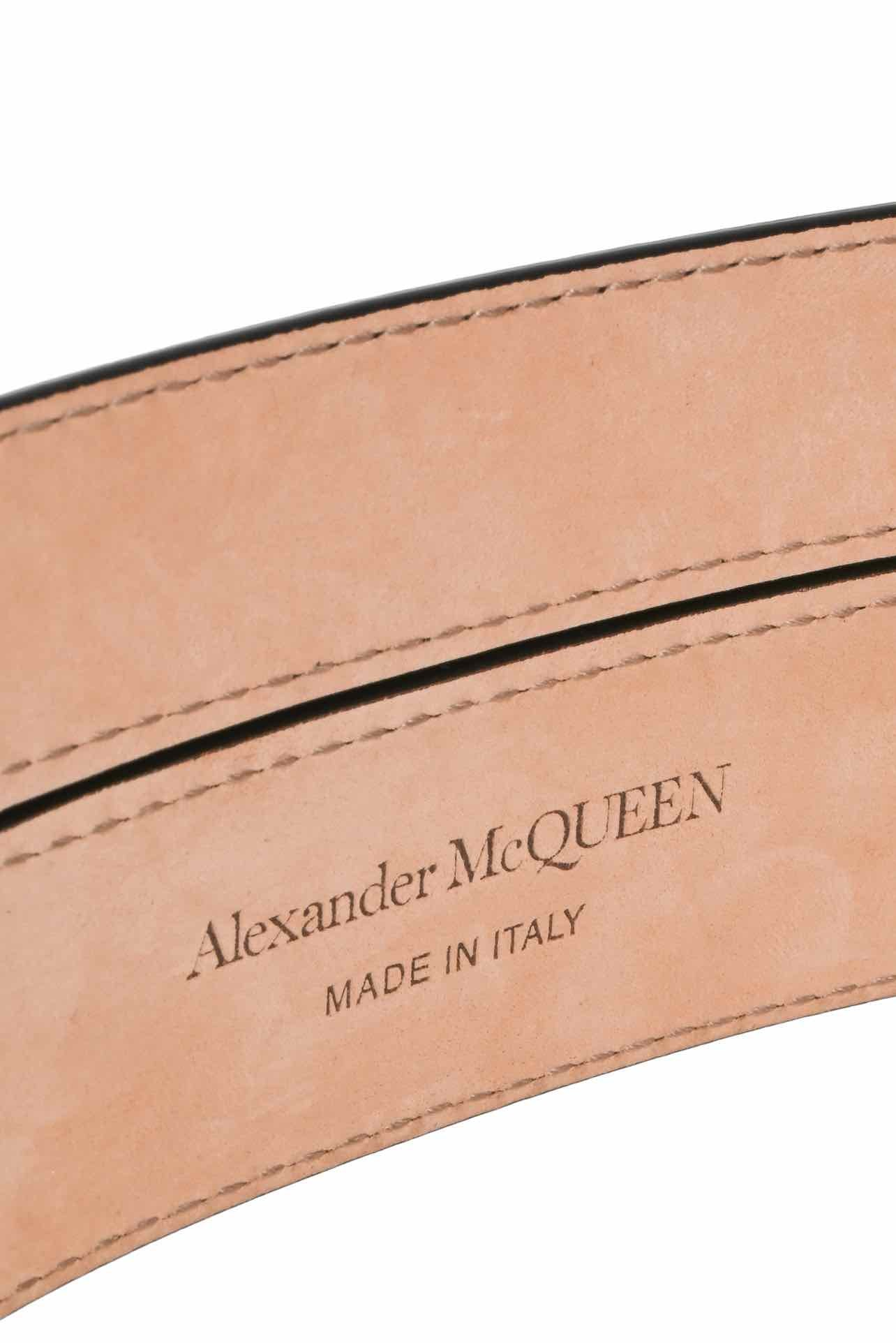 Alexander Mcqueen Size 32 Double Strap Leather Waist Belt - Image 4