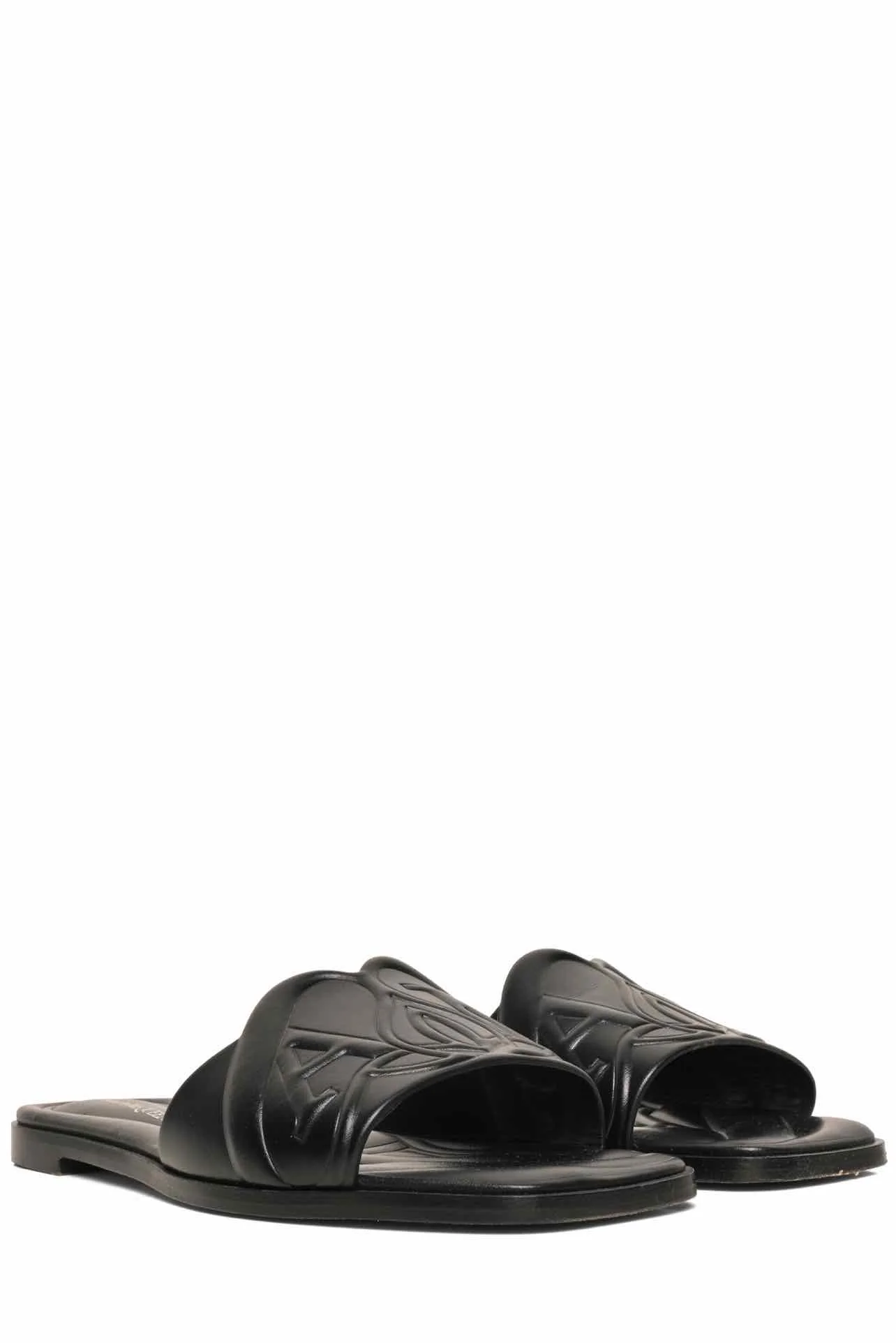 Alexander Mcqueen Size 36.5 Seal Leather Slide Sandals - Image 2