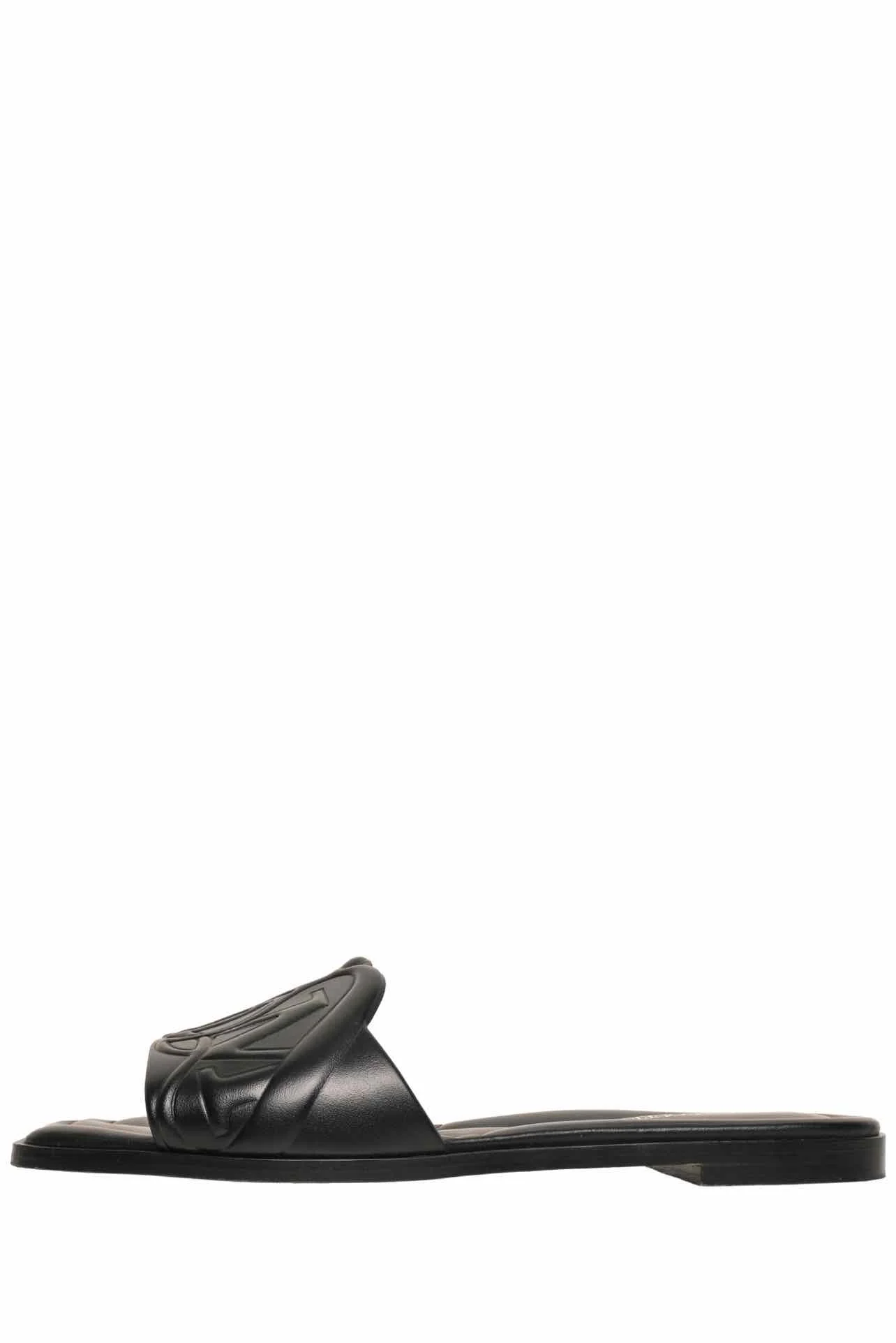 Alexander Mcqueen Size 36.5 Seal Leather Slide Sandals - Image 3
