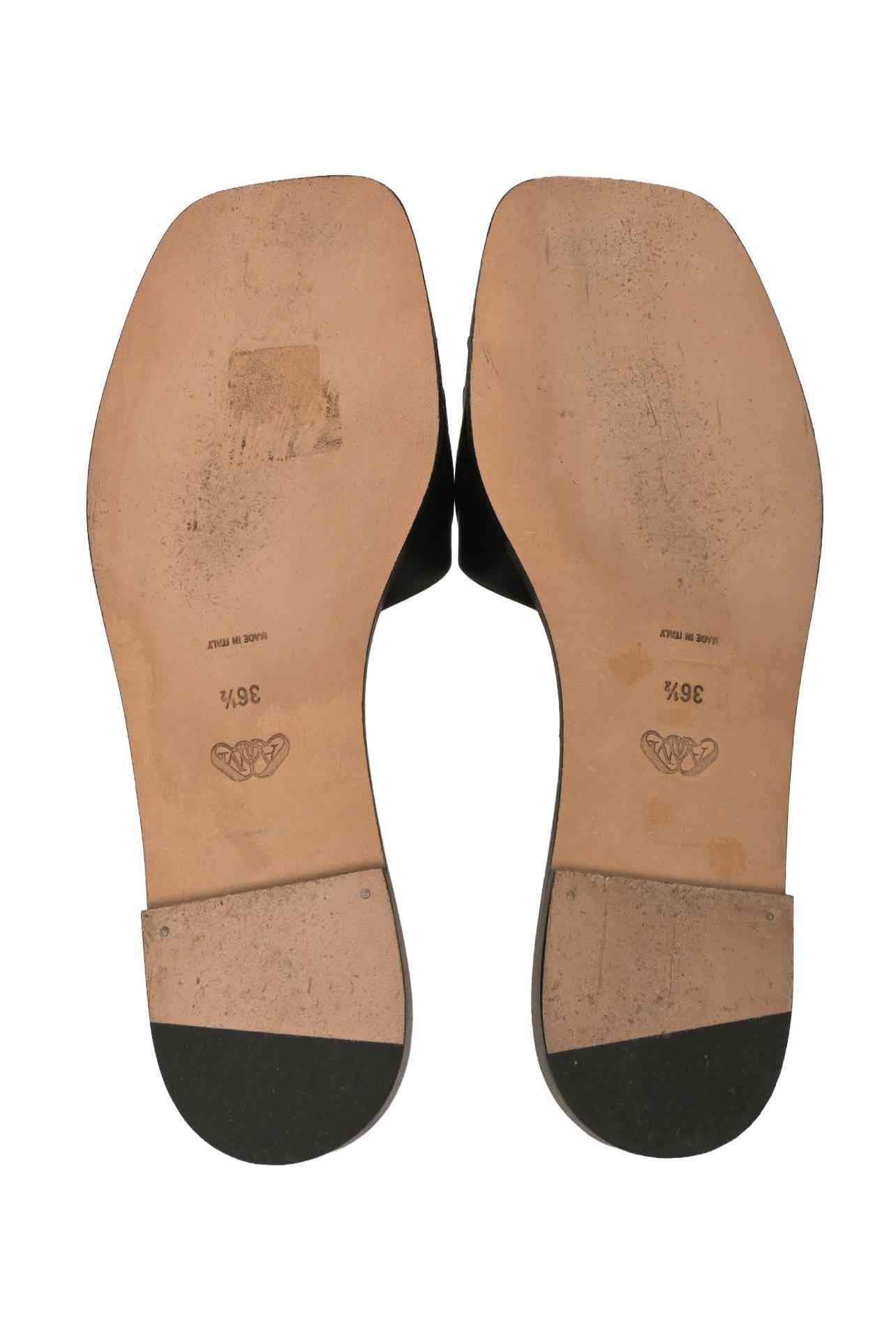 Alexander Mcqueen Size 36.5 Seal Leather Slide Sandals - Image 7