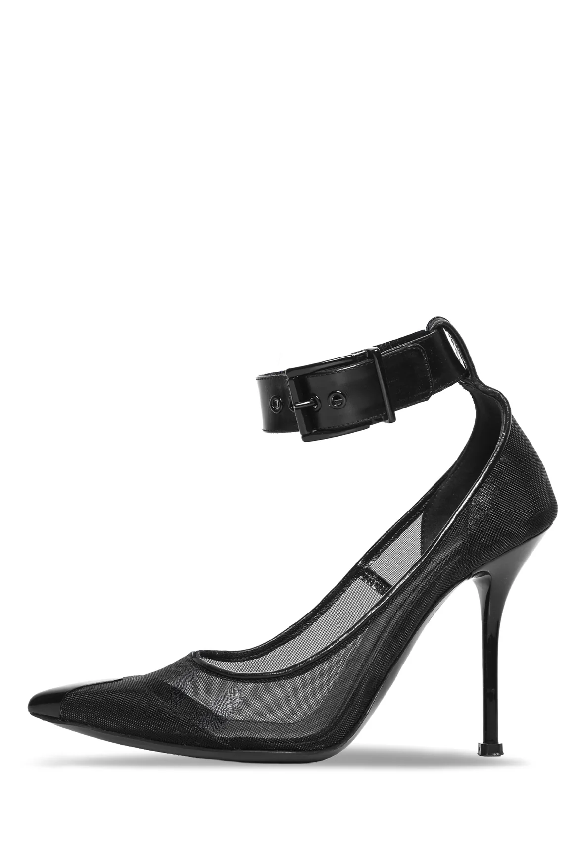 Alexander Mcqueen Size 36 Punk Ankle-Cuff Mesh Pumps - Image 3