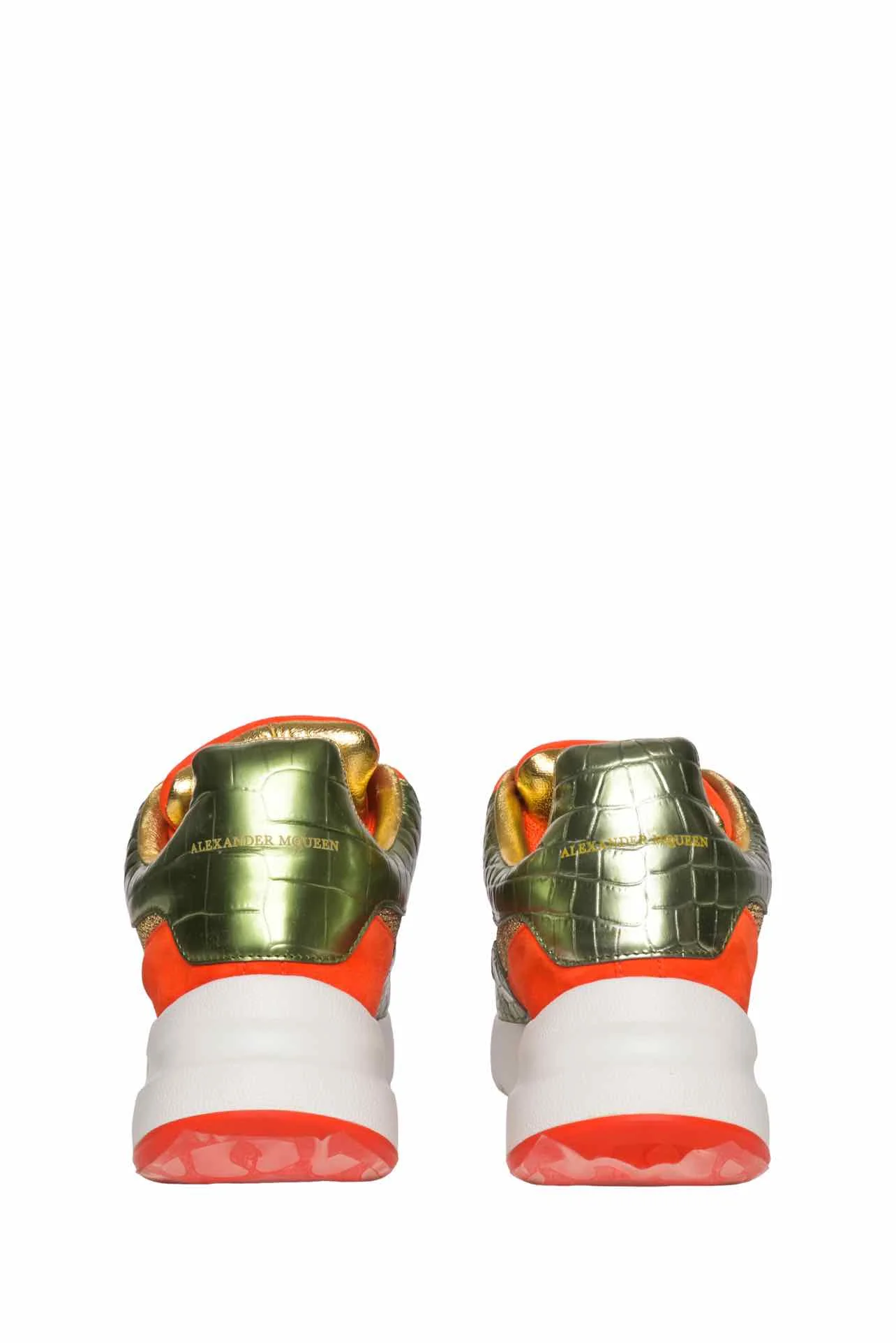 Alexander Mcqueen Size 37.5 Metallic Leather & Suede Sneaker - Image 5