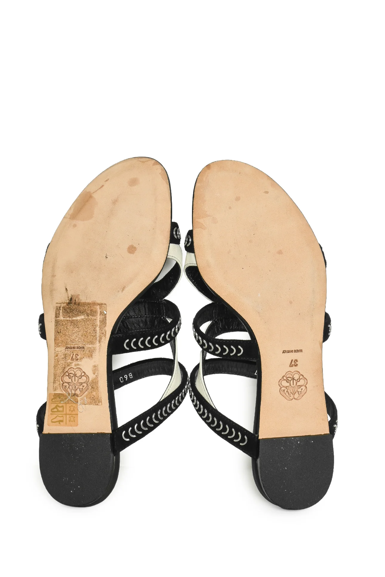 Alexander Mcqueen Size 37 Chain Detail Leather Sandals - Image 5