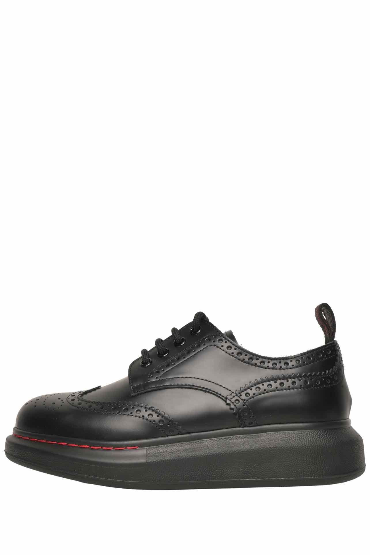 Alexander Mcqueen Size 37 Hybrid Lace Up Brogue Oversized Low Top Sneaker - Image 3