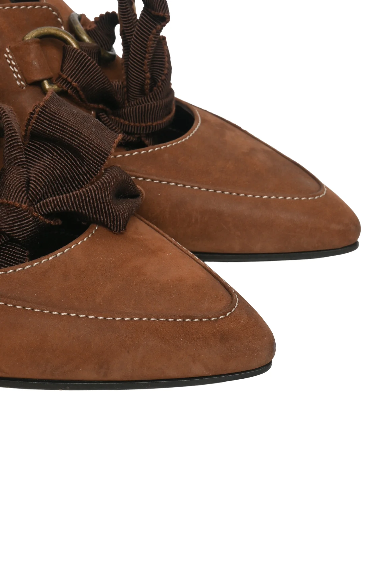 Alexander Mcqueen Size 38 Suede Bow Pumps - Image 6