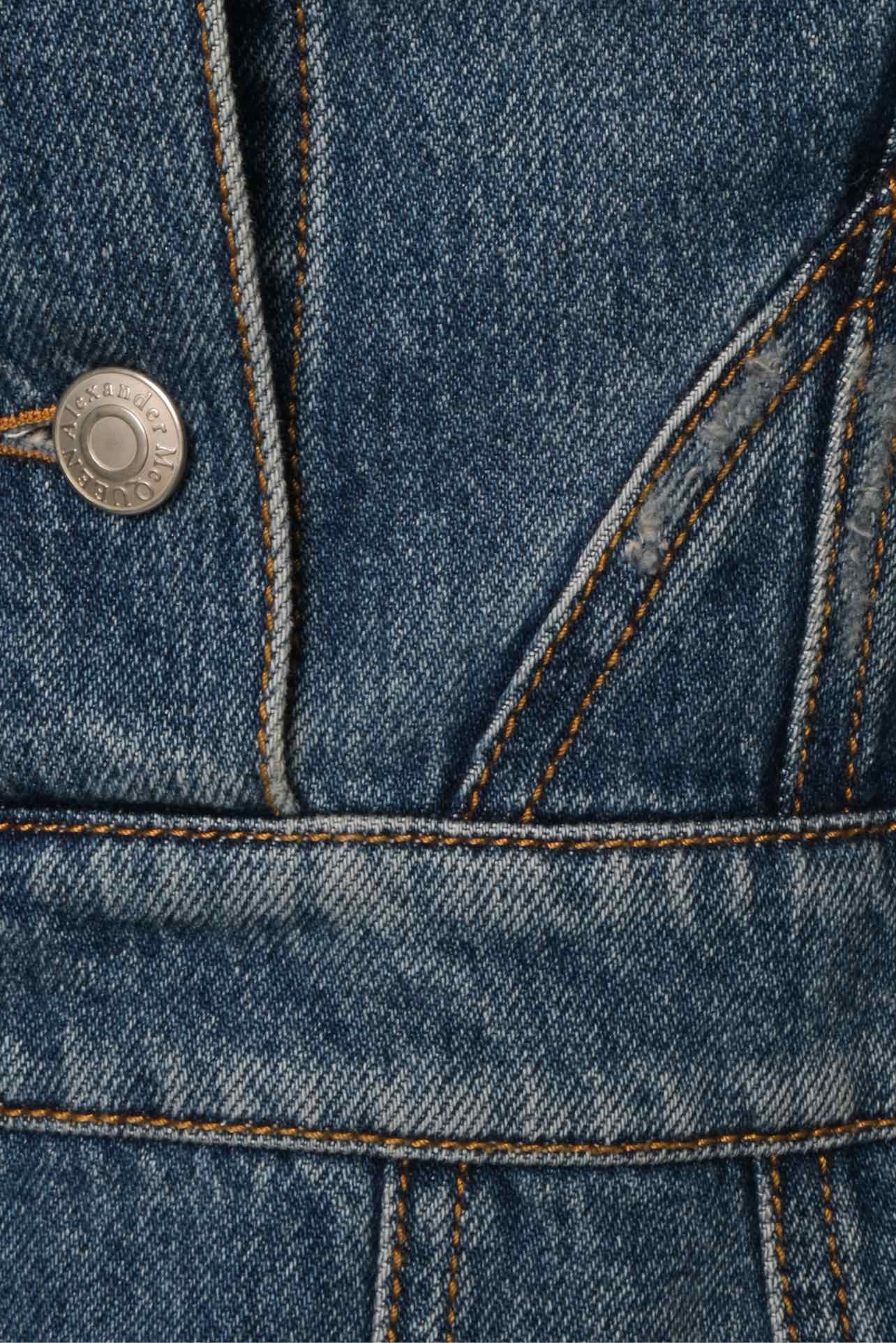 Alexander Mcqueen Size 4 2020 Denim Fit-&-Flare Dress - Image 3
