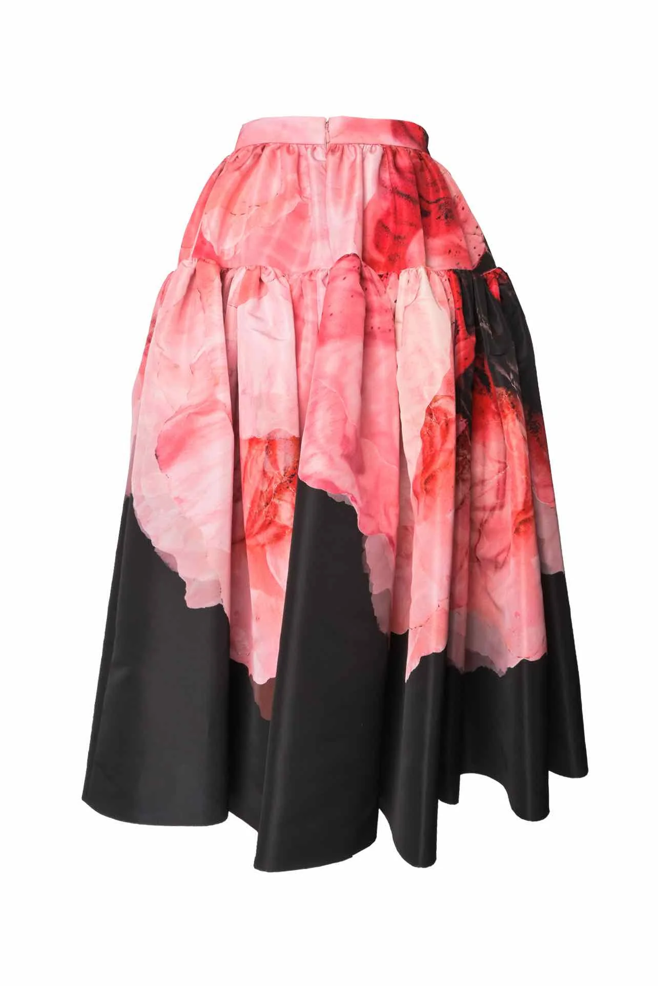 Alexander Mcqueen Size 40 AW21 Anemone Print Gathered Midi Skirt - Image 2