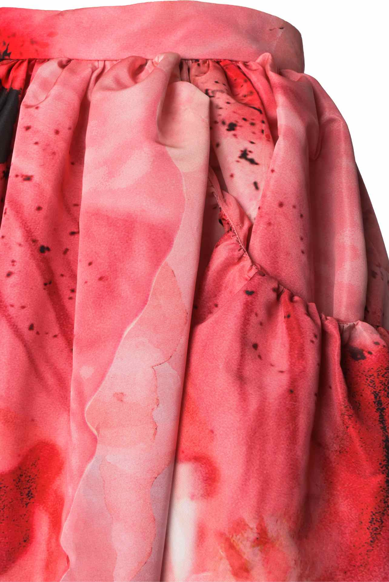 Alexander Mcqueen Size 40 AW21 Anemone Print Gathered Midi Skirt - Image 3