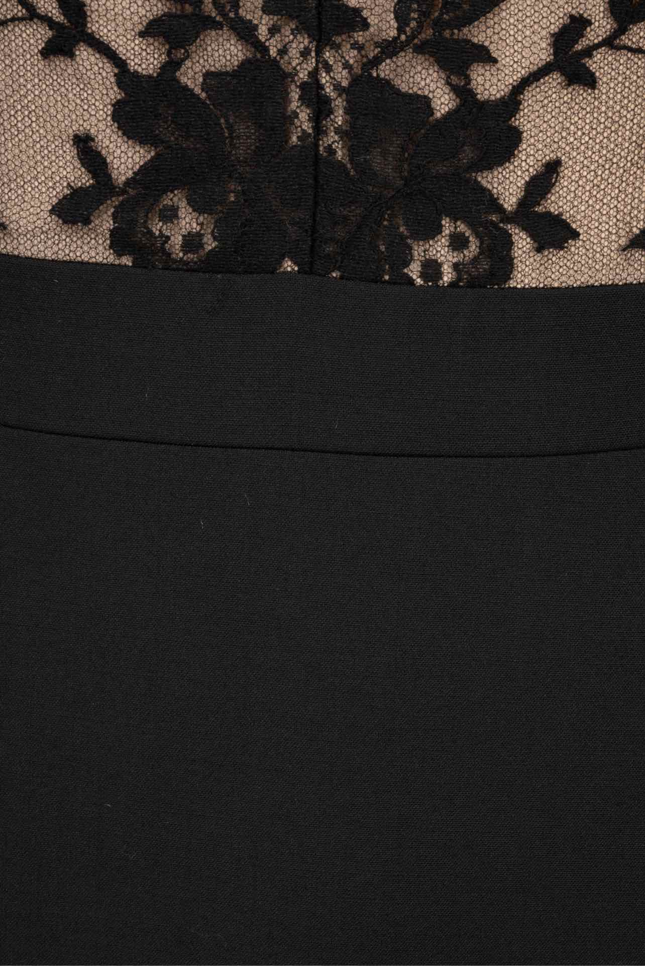 Alexander Mcqueen Size 6 2018 Open Back Lace & Wool Crepe Dress - Image 3