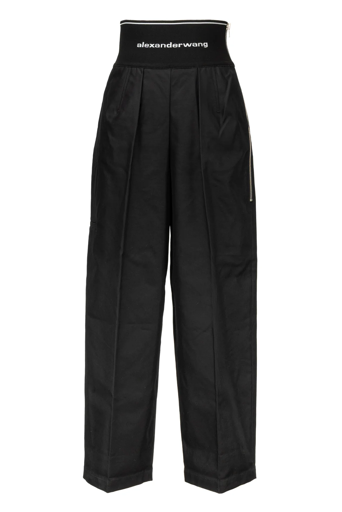 Alexander Wang Size 0 Logo Elastic Waist Wide Leg Pants
