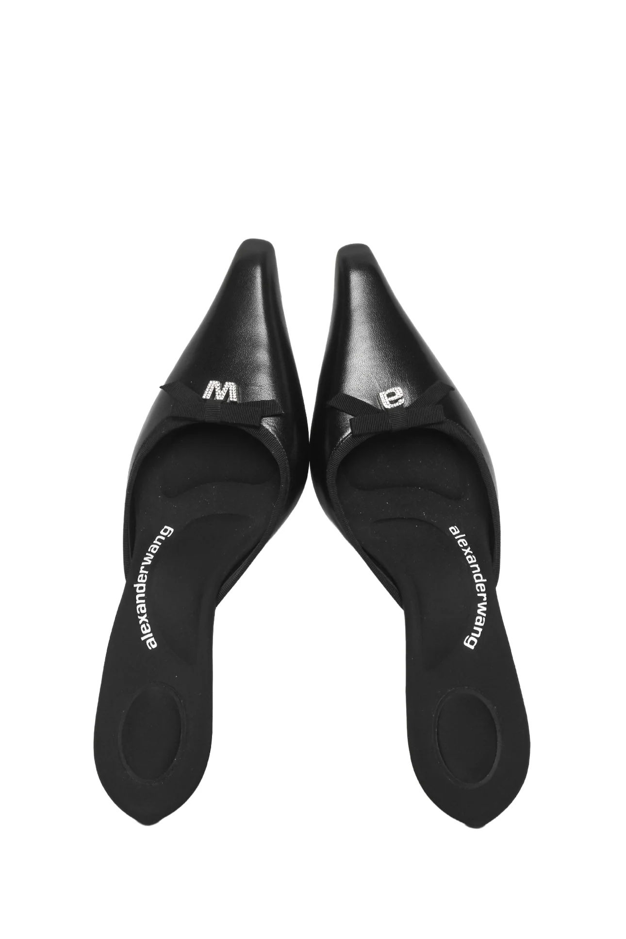 Alexander Wang Size 37 Crystal & Bow Embellished Viola 65 Mules - Image 6