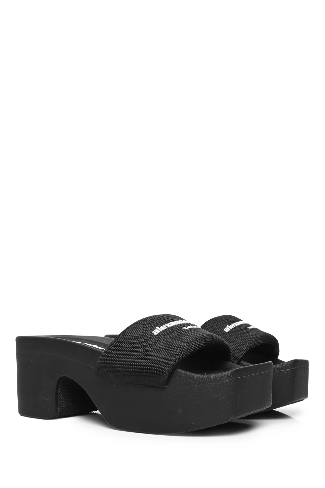 Alexander Wang Size 41 Logo Print Platform Slides - Image 2
