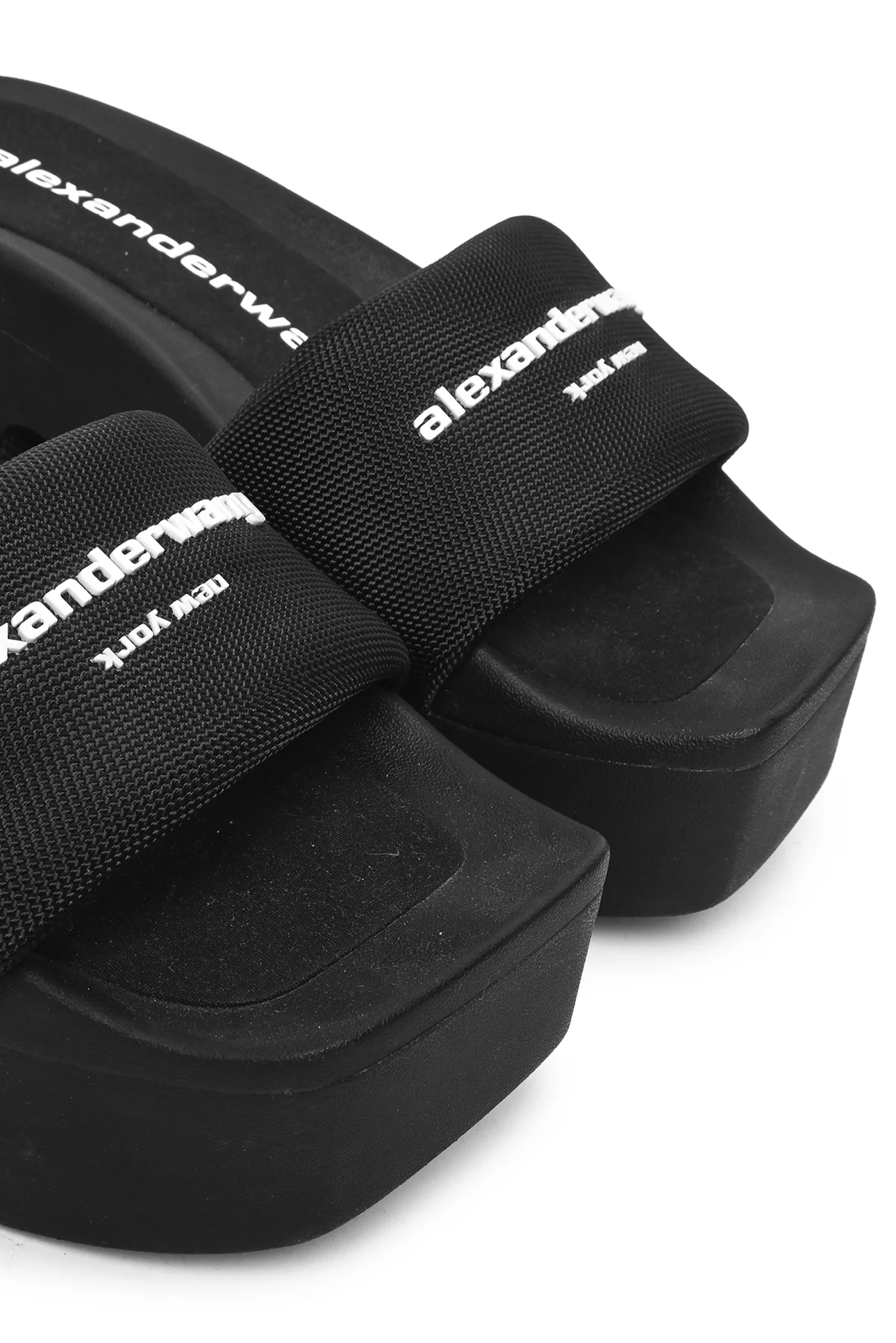 Alexander Wang Size 41 Logo Print Platform Slides - Image 5
