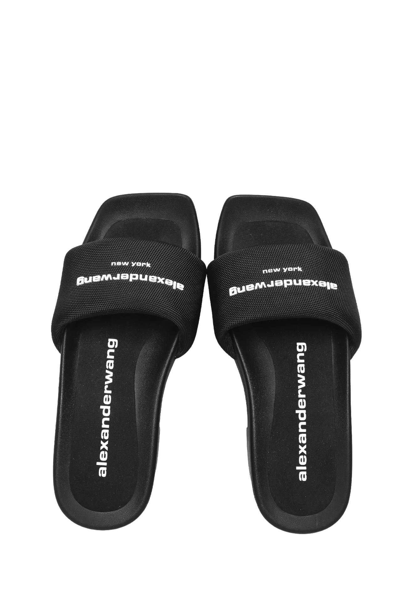 Alexander Wang Size 41 Logo Print Platform Slides - Image 6