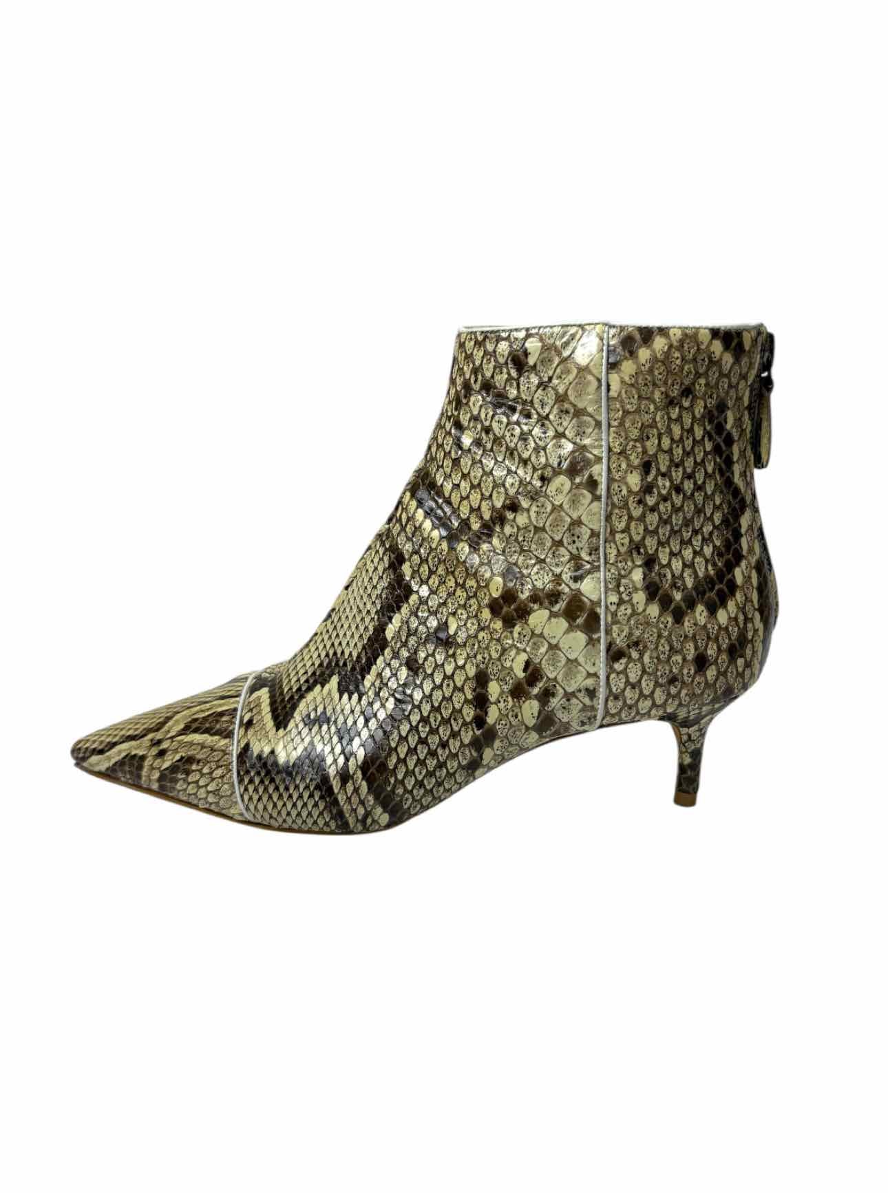 Alexandre Birman Size 35.5 Snake Print Leather Ankle Boots - Image 3