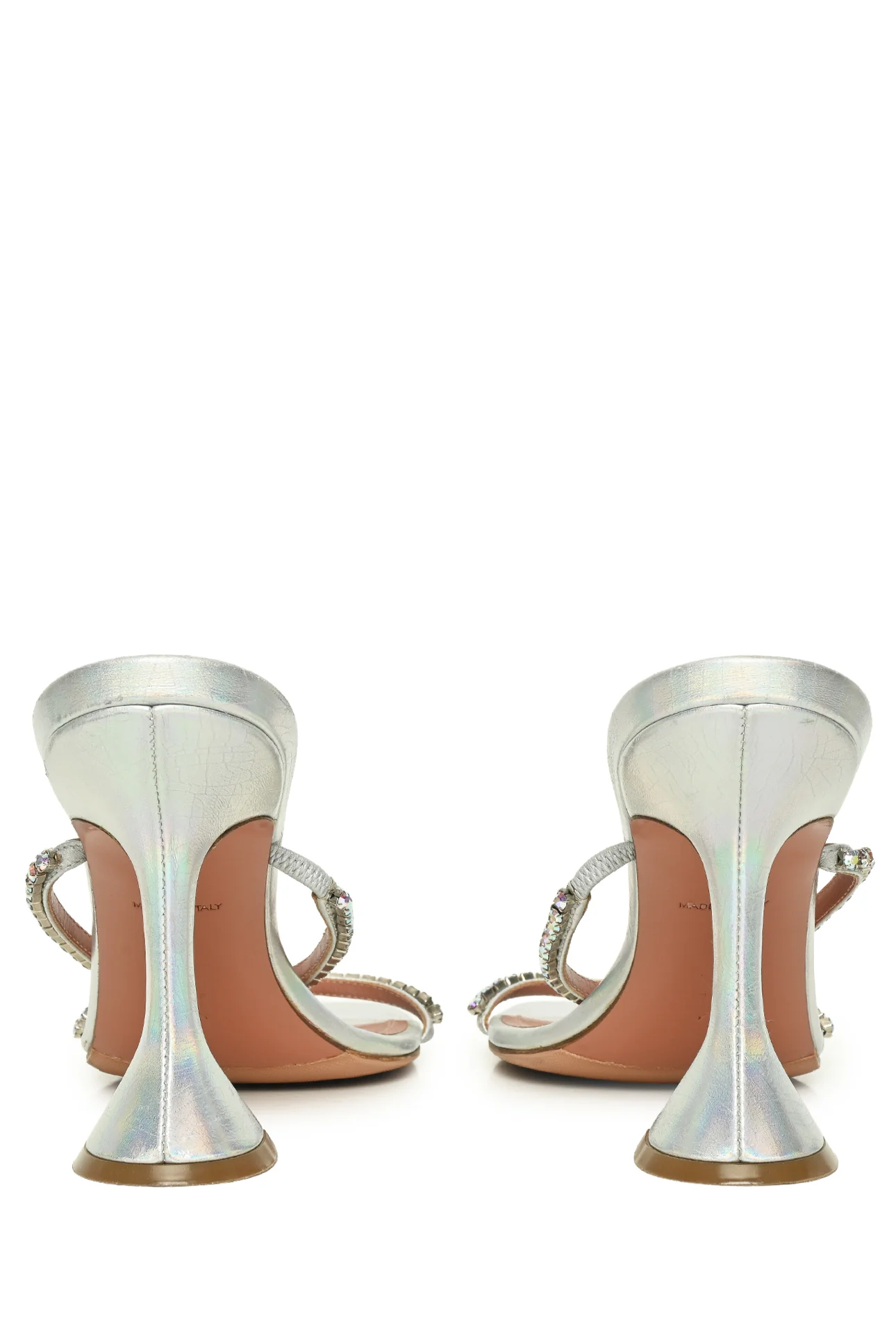 Amina Muaddi Size 39 Gilda Iridescent Crystal-Embellished Leather Sandals - Image 4