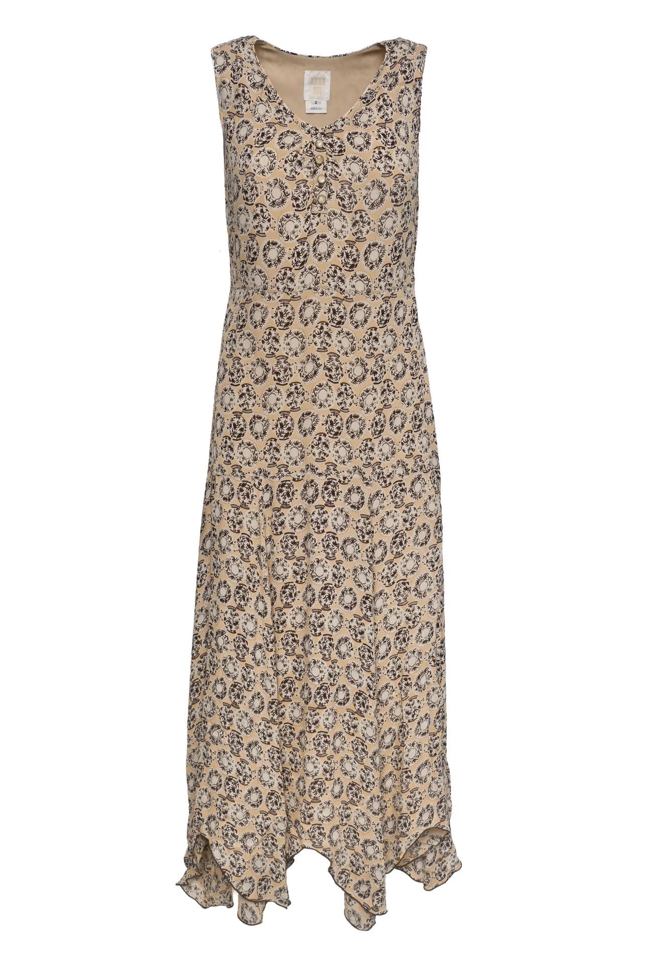 Anna Sui Size 2 Pattern Maxi Dress